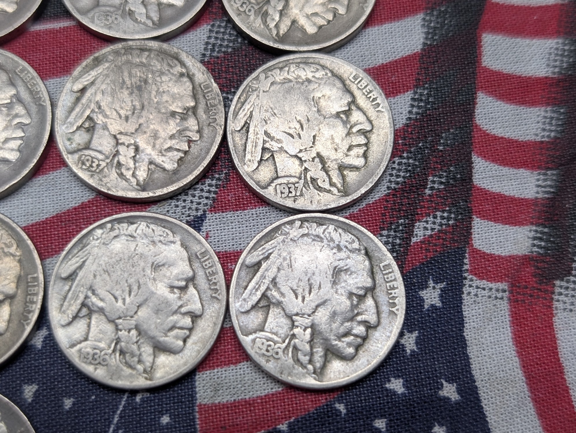 (26) 1936/1937 Indian Head Buffalo Nickels