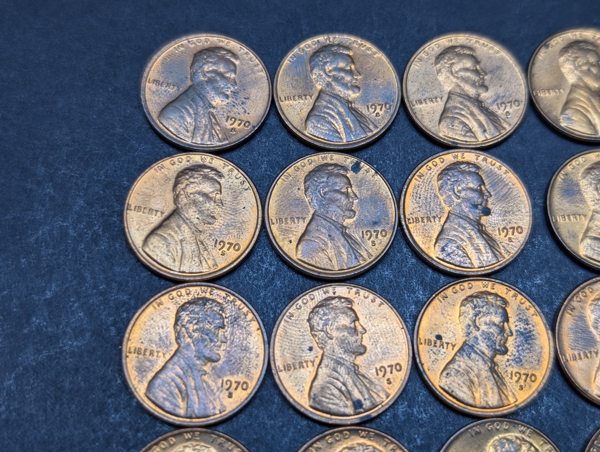 (25) 1970-S Lincoln Memorial Cents - RED / High Grade