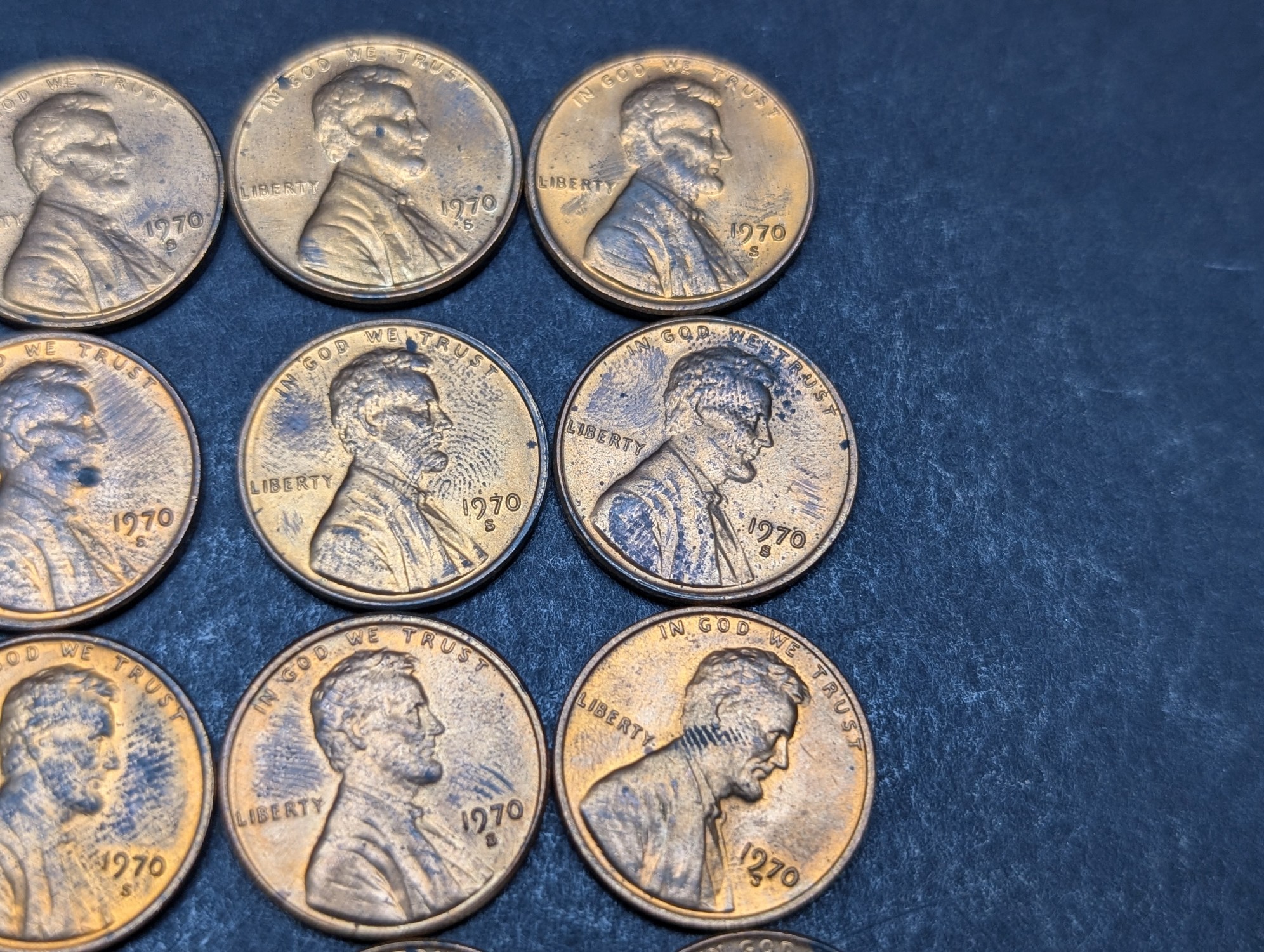 (25) 1970-S Lincoln Memorial Cents - RED / High Grade