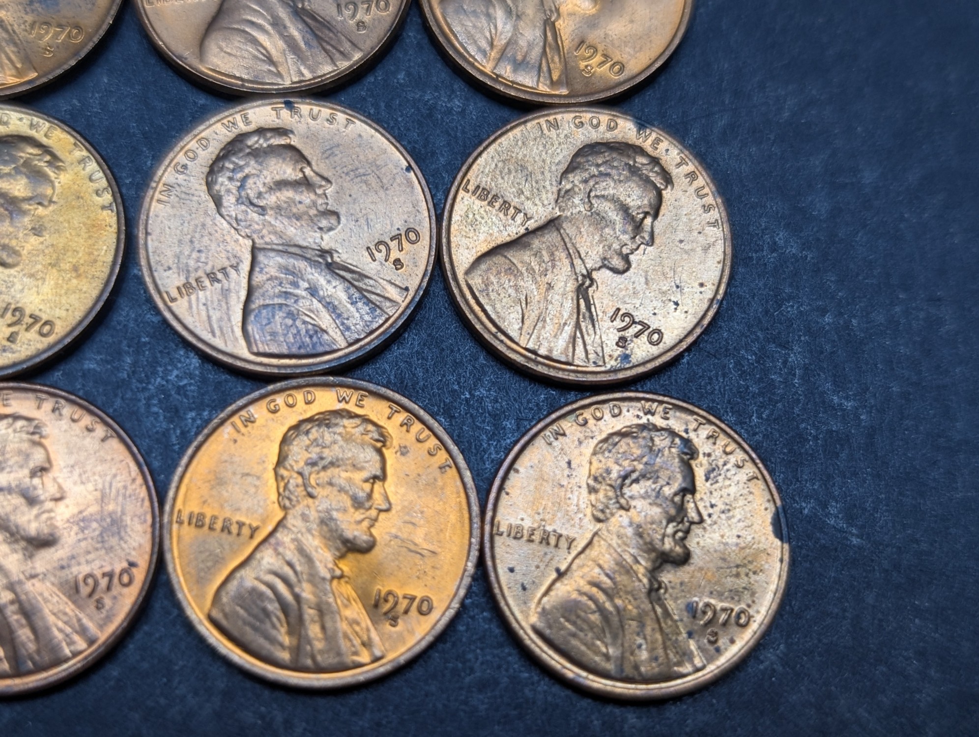 (25) 1970-S Lincoln Memorial Cents - RED / High Grade