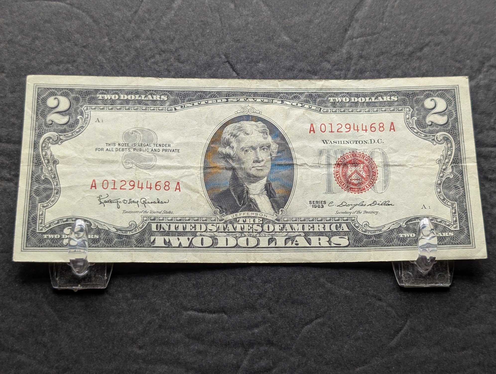 1963 Series $2 United States Red Seal Banknote