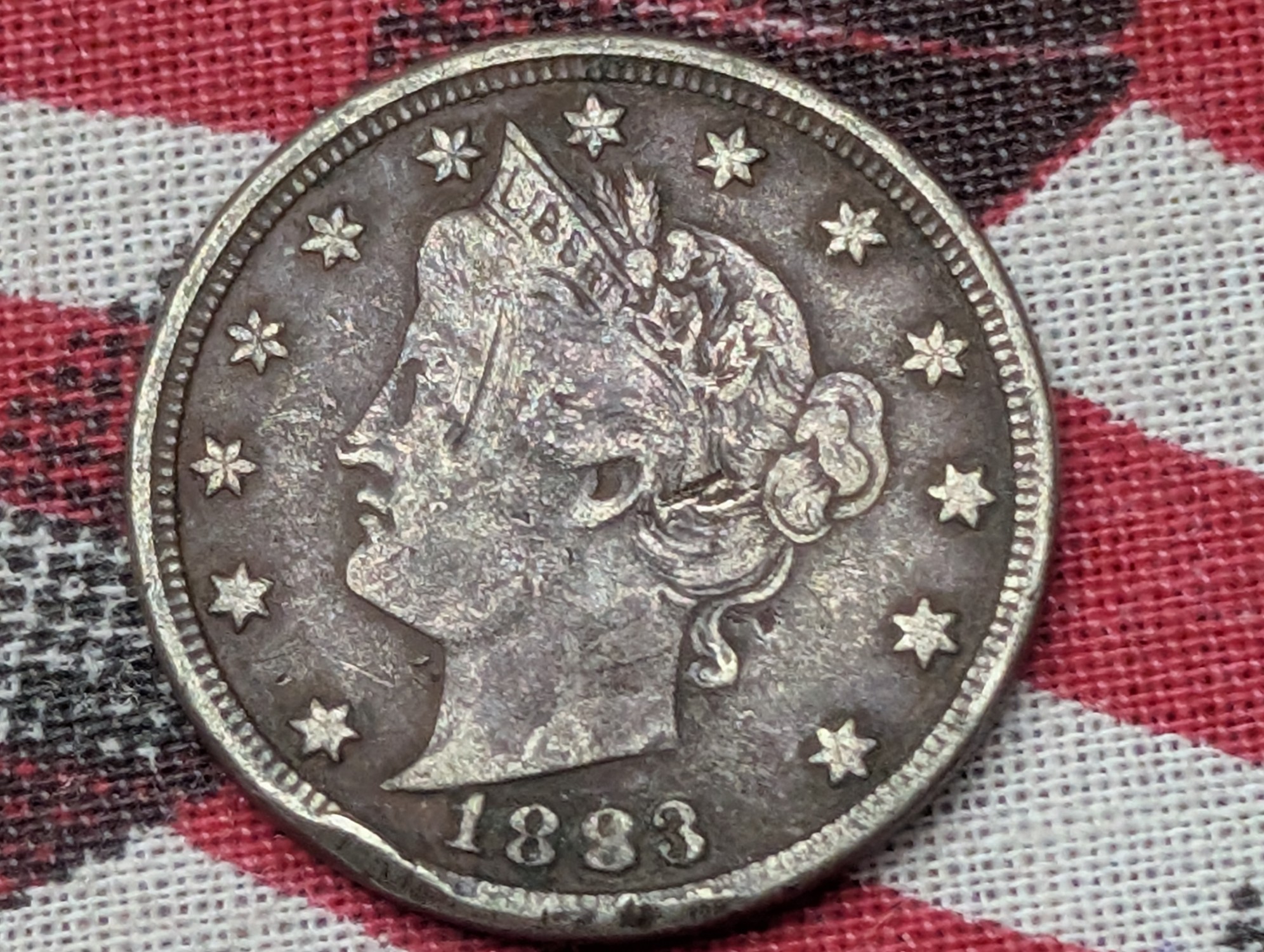 1883 No Cents Liberty Head V Nickel - Full Liberty