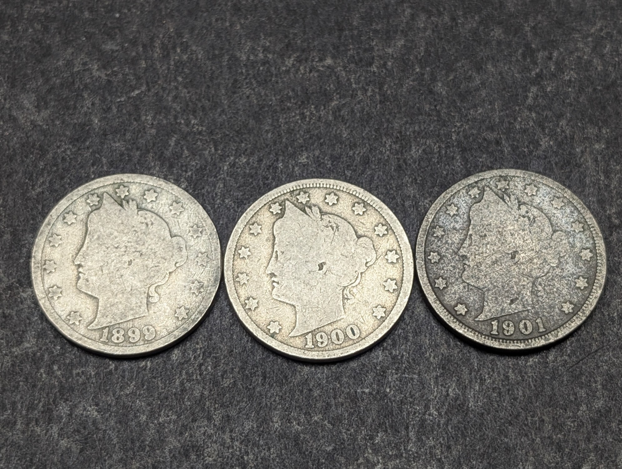1899-1903 Liberty Head V Nickels - Consecutive Dates