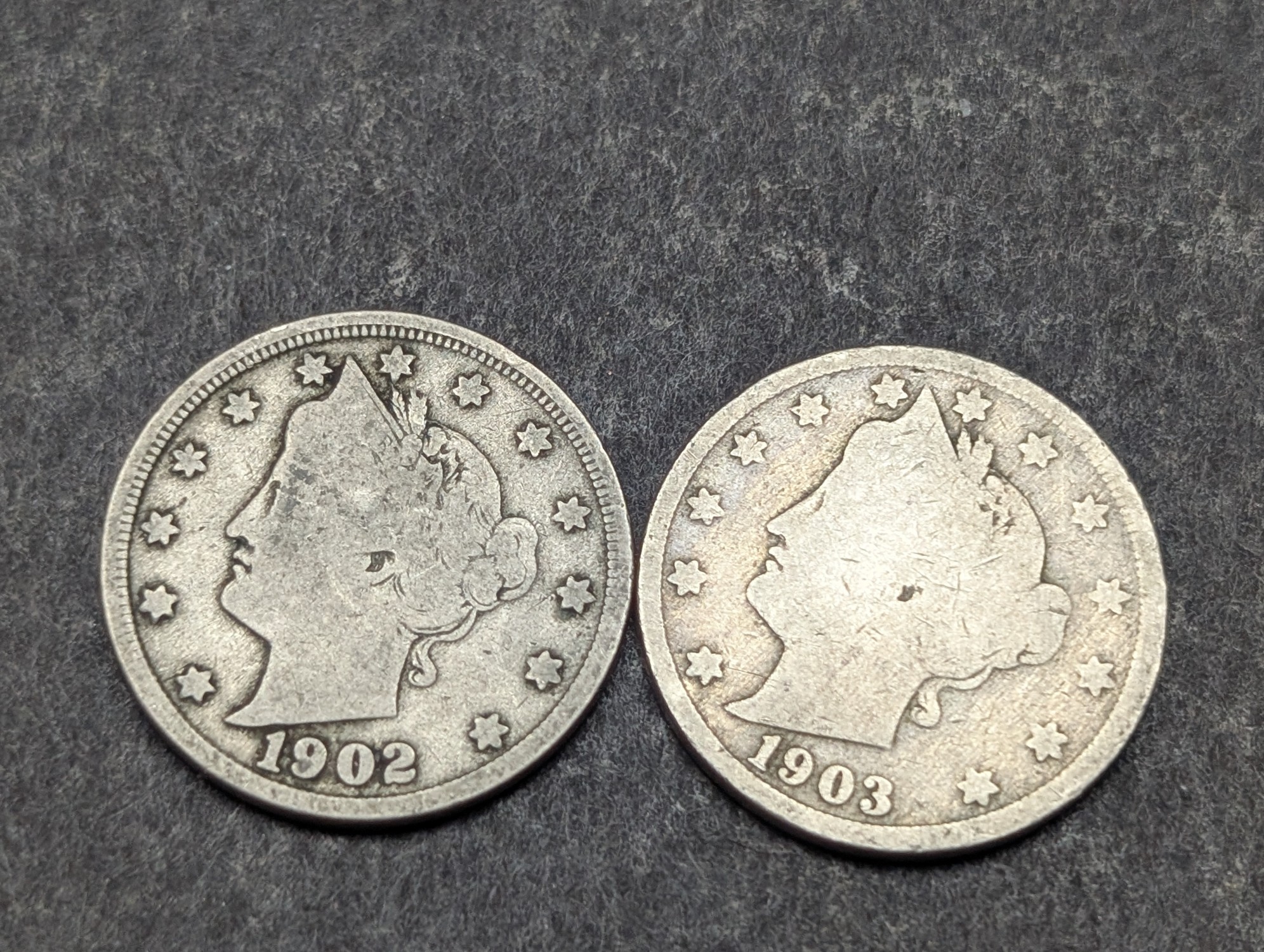 1899-1903 Liberty Head V Nickels - Consecutive Dates