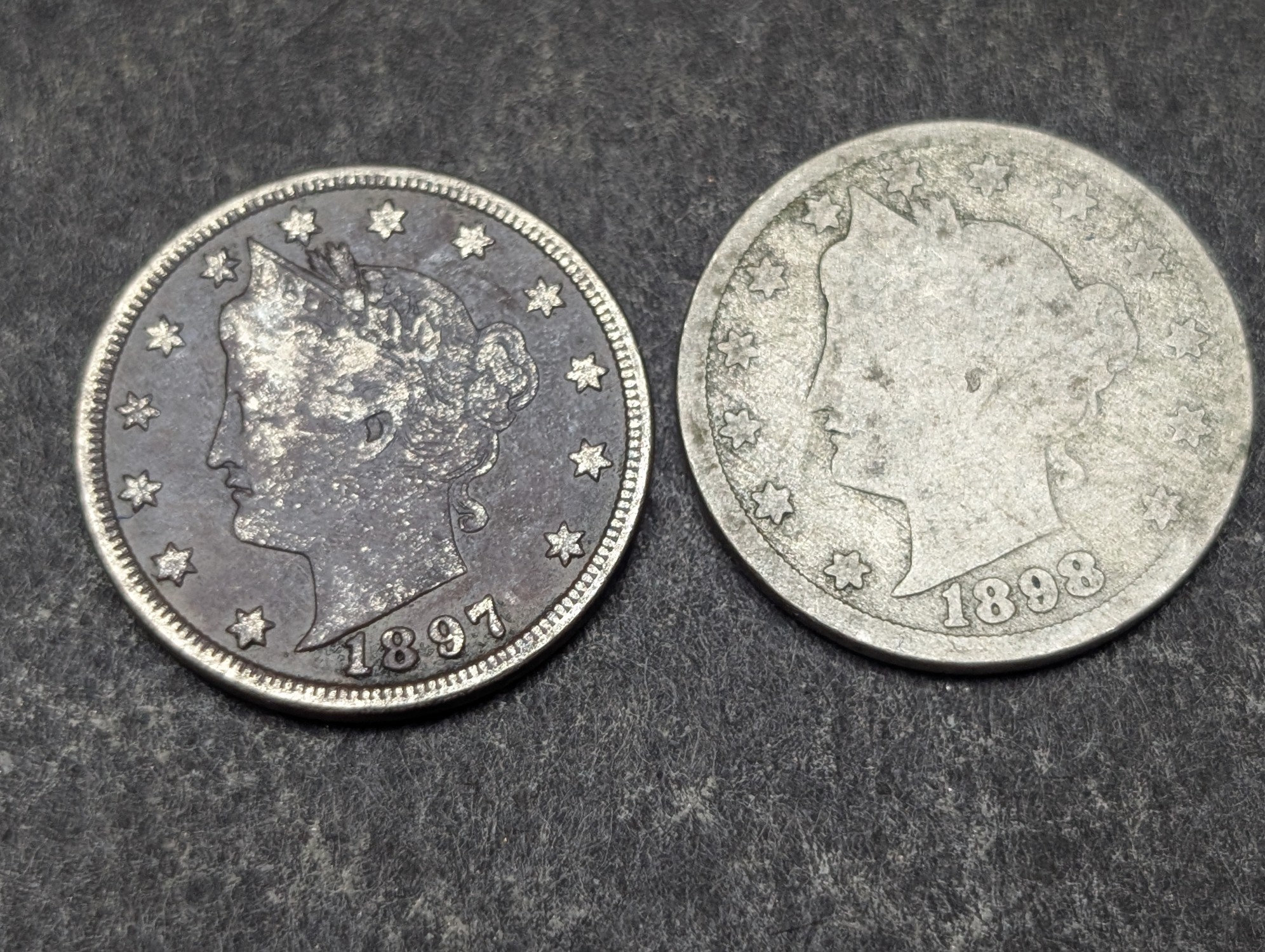 1897, 1898, & 1899 Liberty Head V Nickels