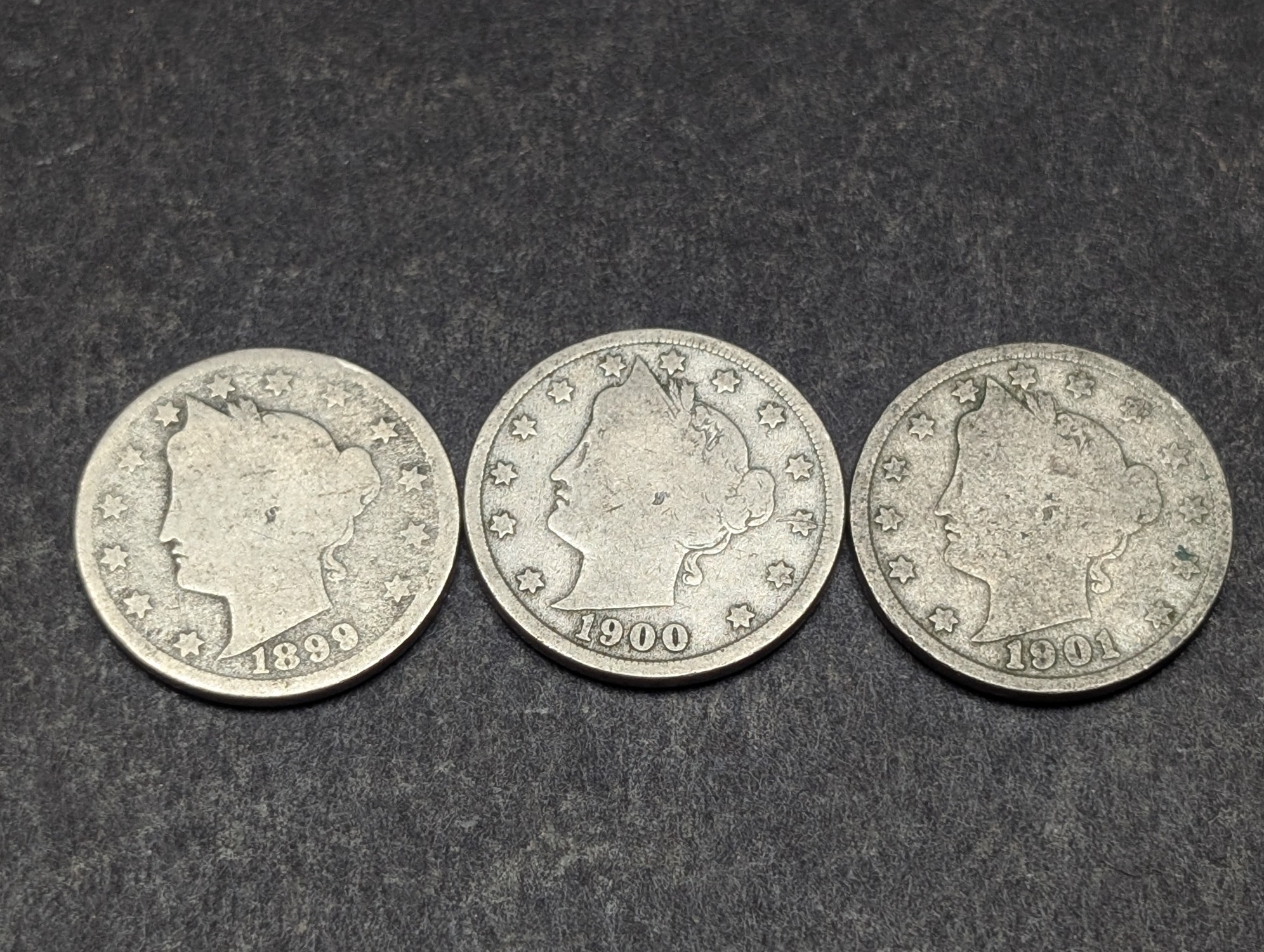 1899-1903 Liberty Head V Nickels - Consecutive Dates