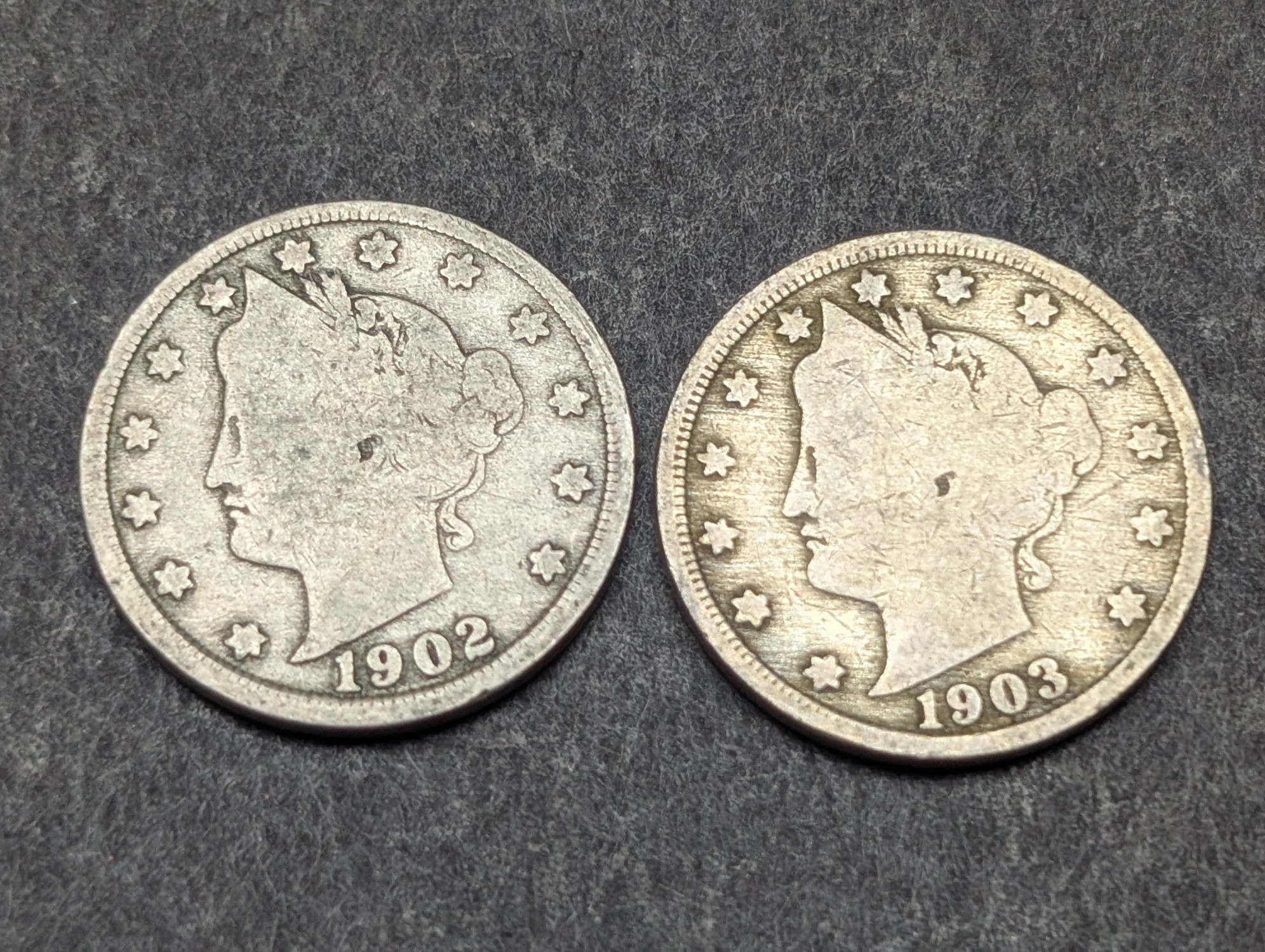 1899-1903 Liberty Head V Nickels - Consecutive Dates