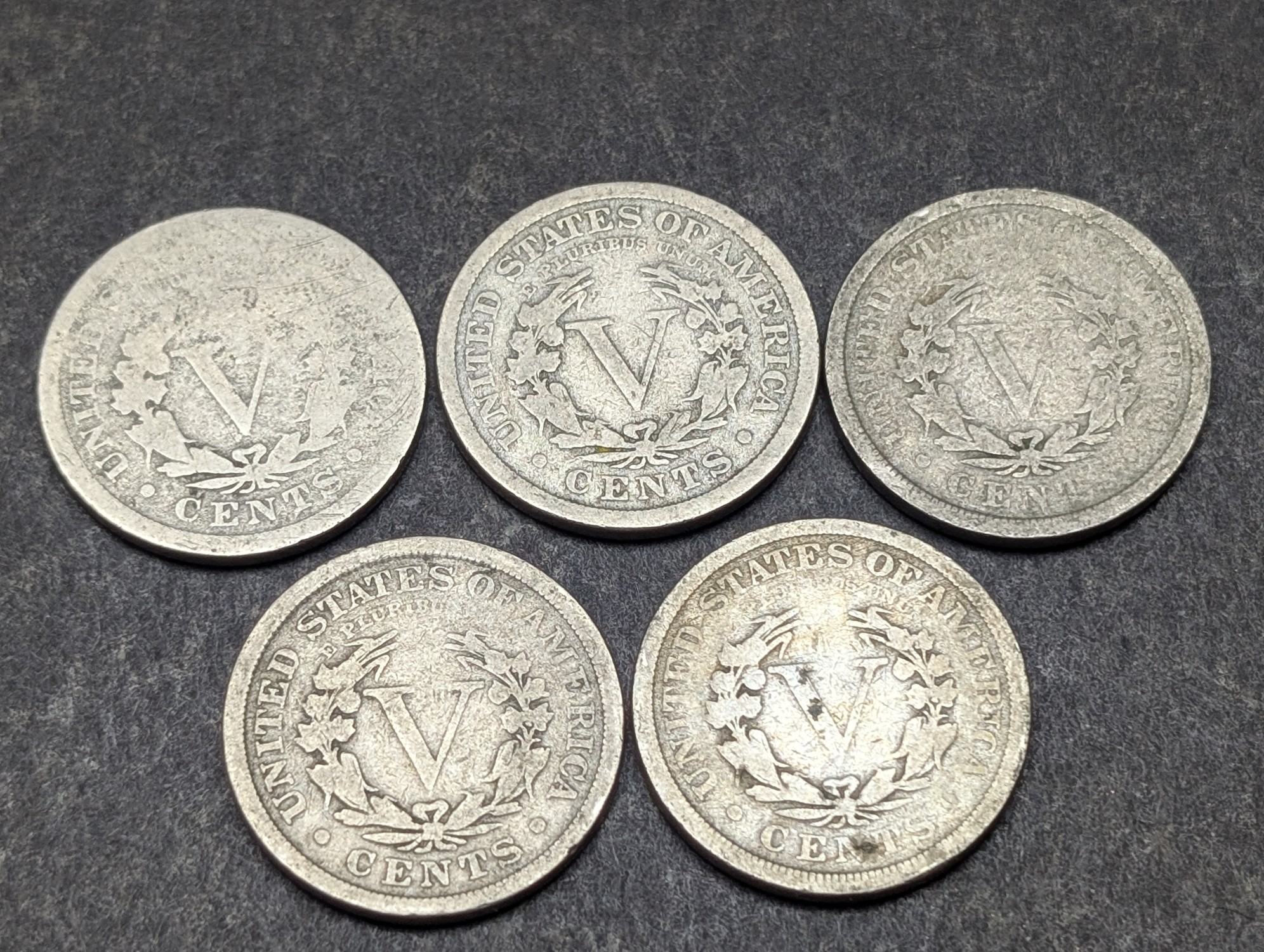 1899-1903 Liberty Head V Nickels - Consecutive Dates