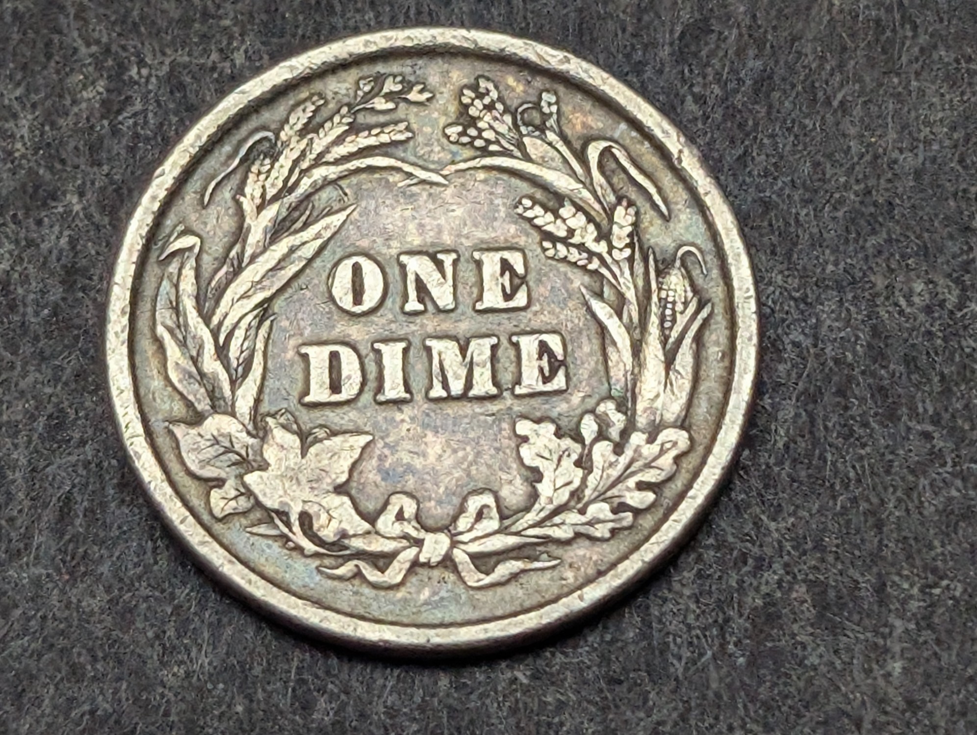 1892 Barber 90% Silver Dime - Full Liberty