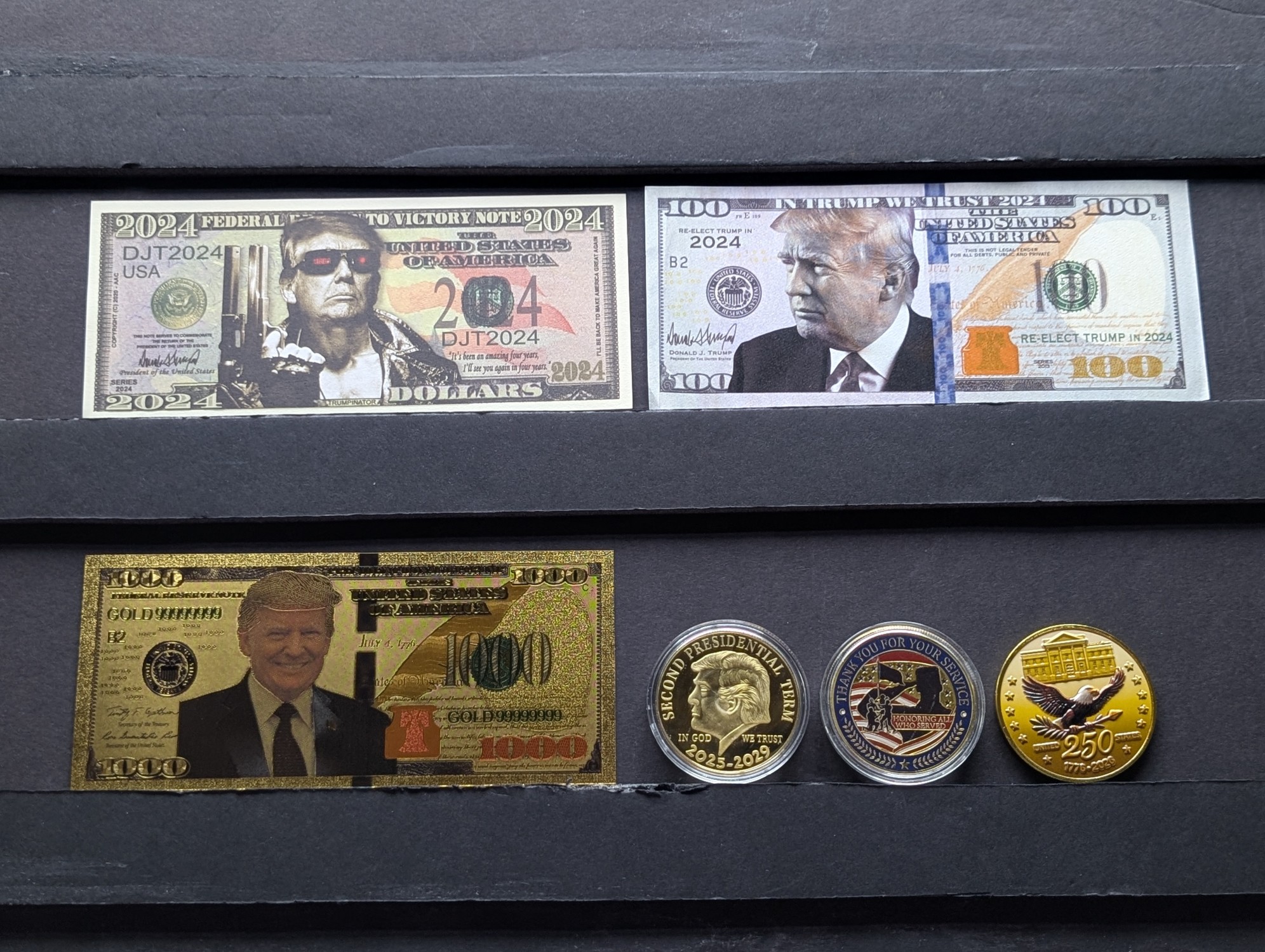 2024 Donald Trump Novelty Collectibles - Donald Trump Notes & Coins/Rounds - No Melt/Face Value