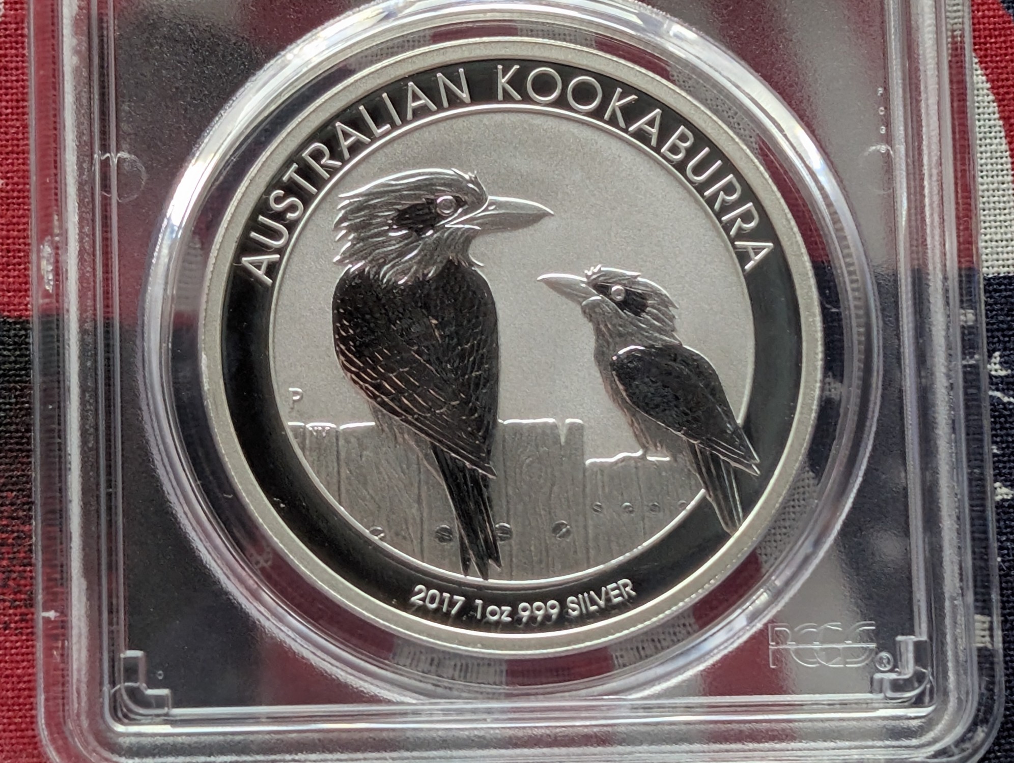 2017-P Australia 1 Oz. .999 Silver Kookaburra $1 PCGS MS70