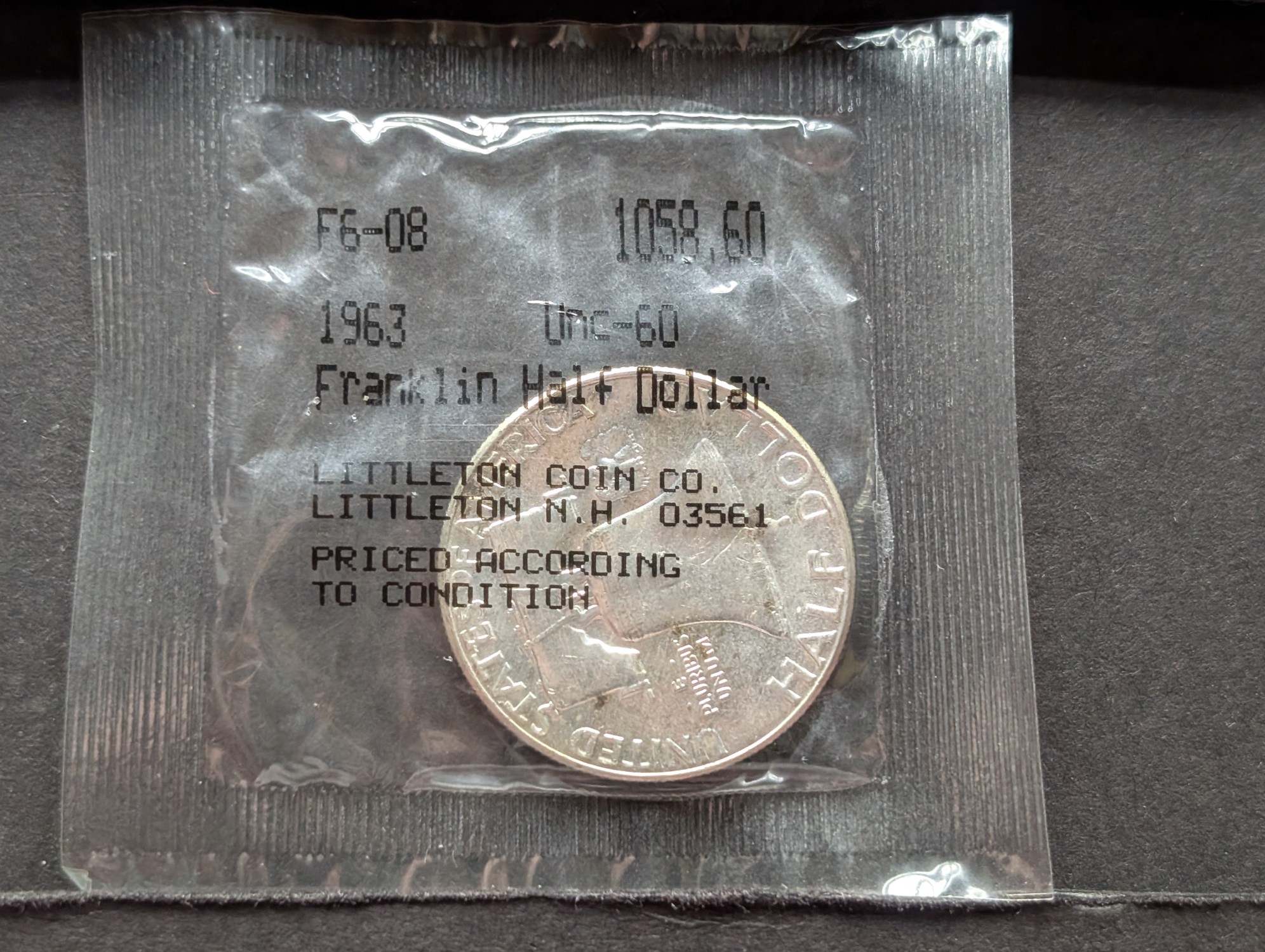 1963 Franklin 90% Silver Half Dollar - Littleton Coin Packaging - Uncirculated