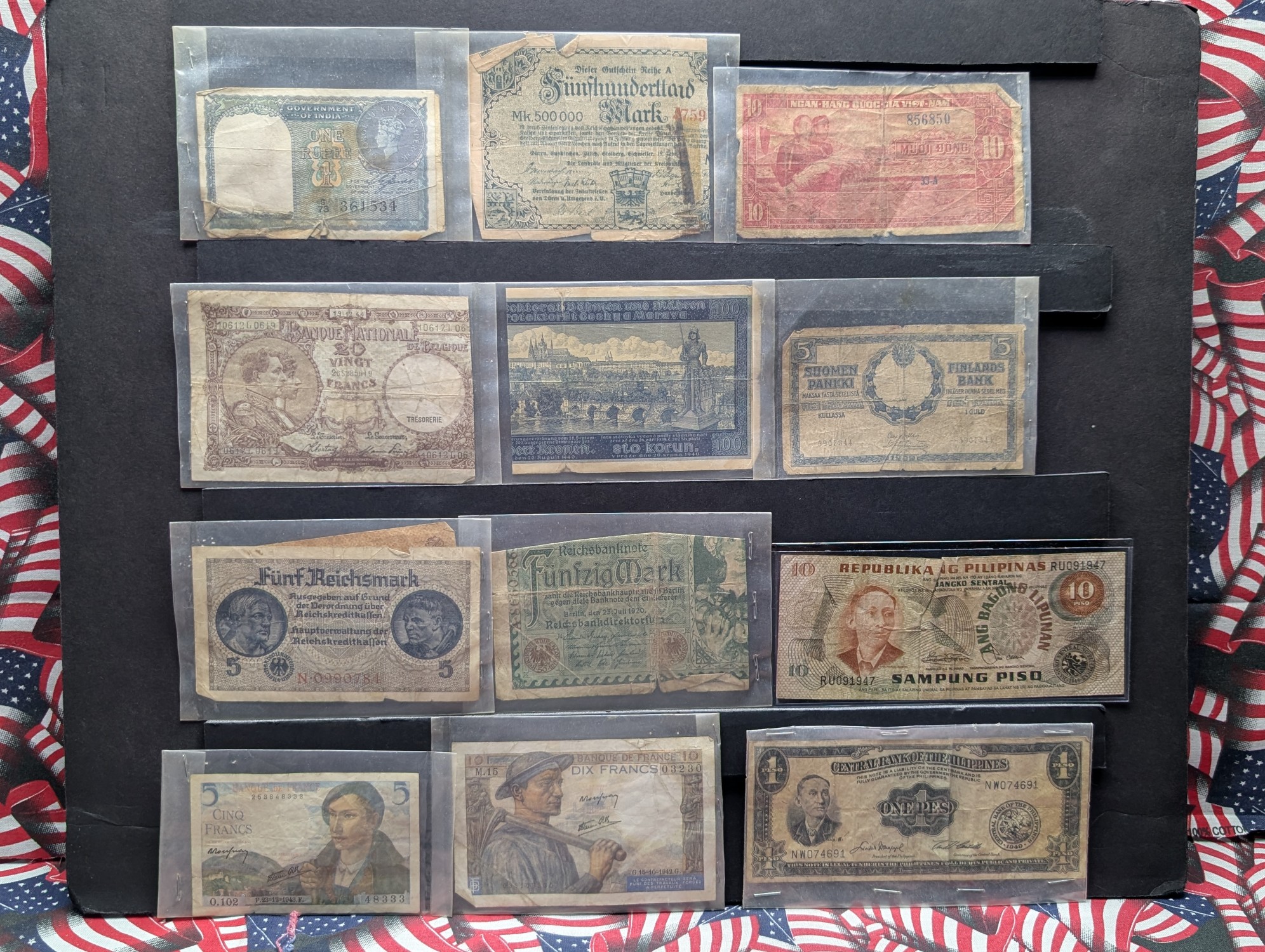 (12) Assorted Mostly 1940s Foreign Bills