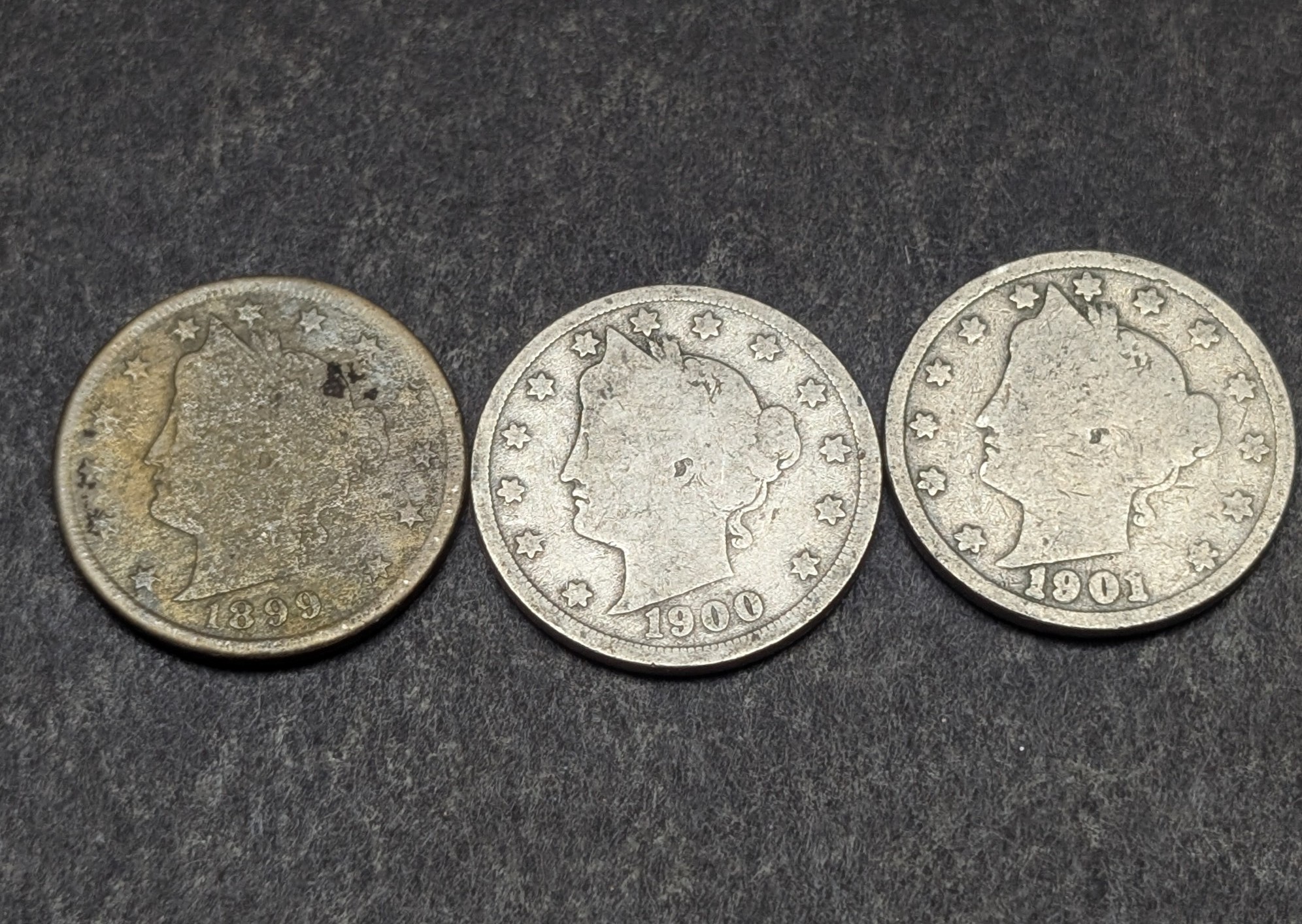 1899-1903 Liberty Head V Nickels - Consecutive Dates