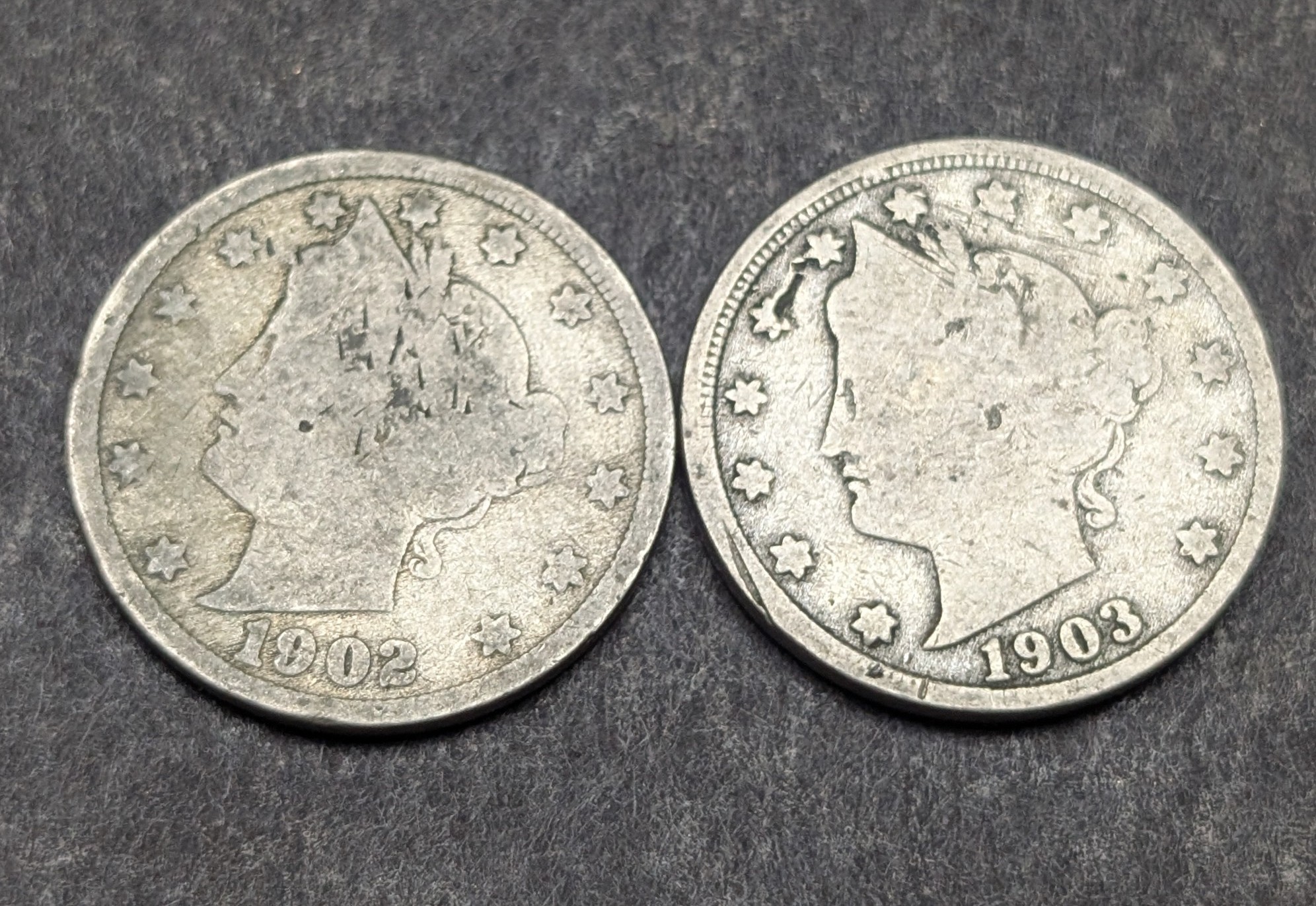 1899-1903 Liberty Head V Nickels - Consecutive Dates
