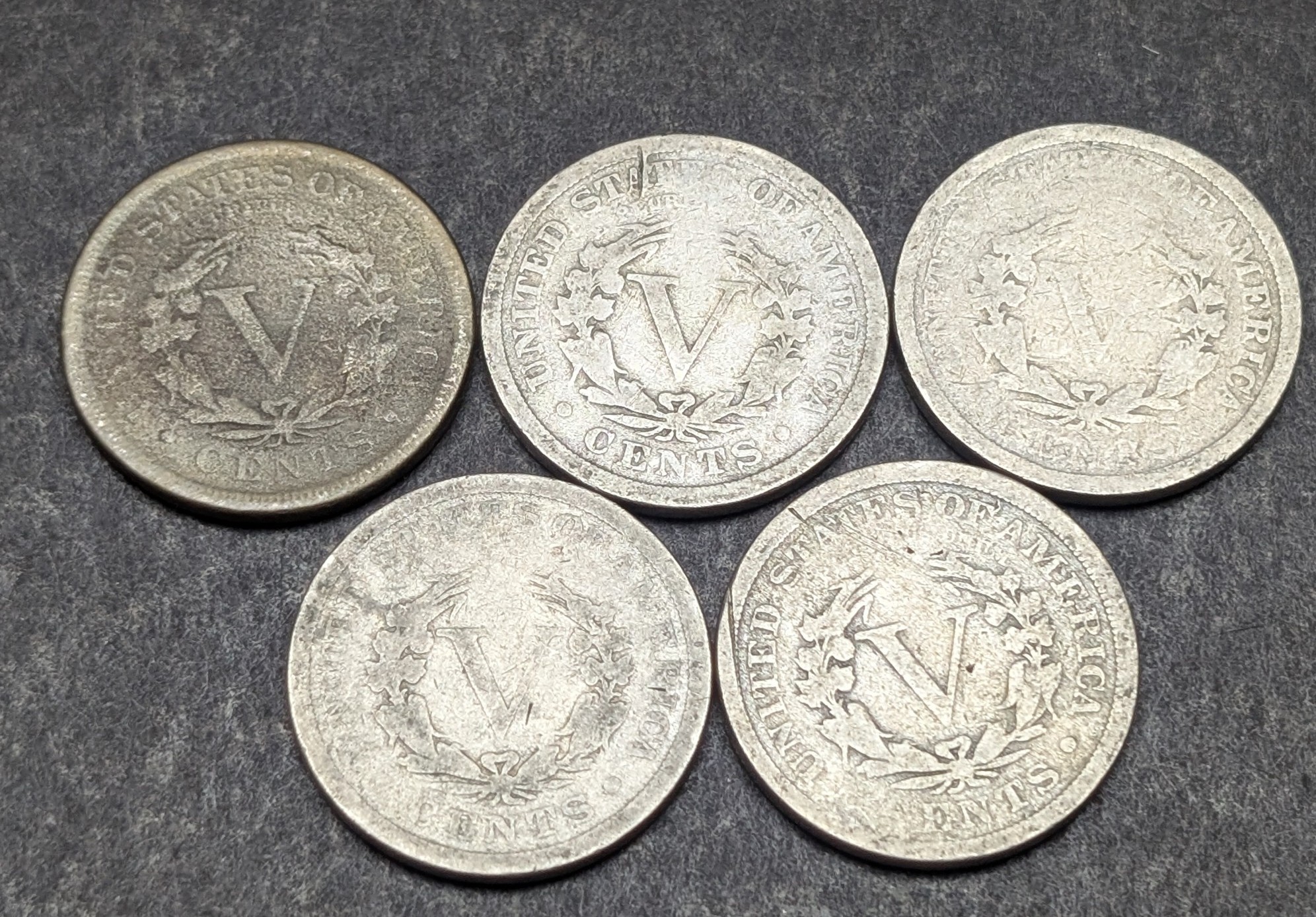 1899-1903 Liberty Head V Nickels - Consecutive Dates