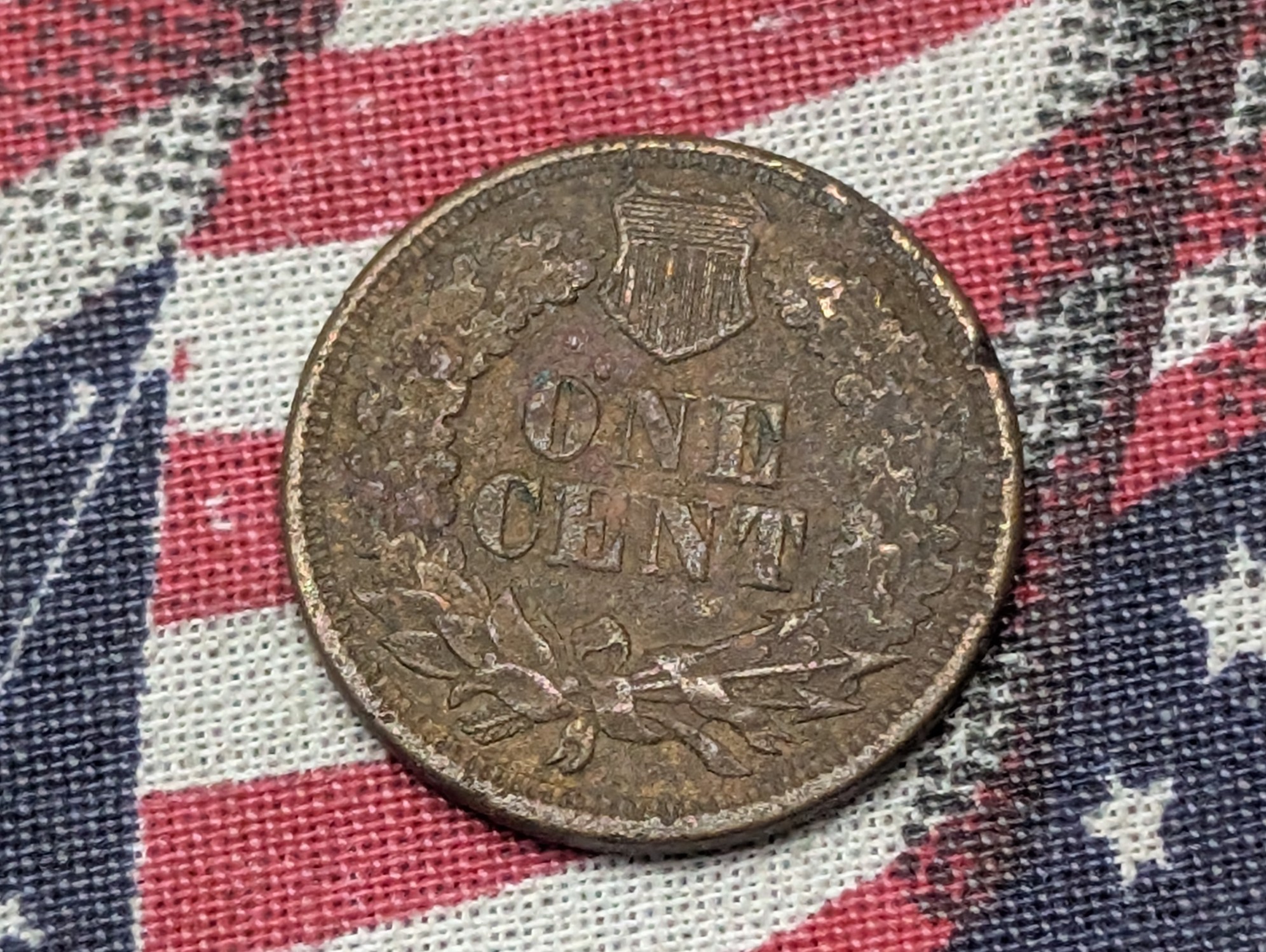 1866 US Indian Head Cent! Semi Key Date! VF/XF Details! Low Mintage!