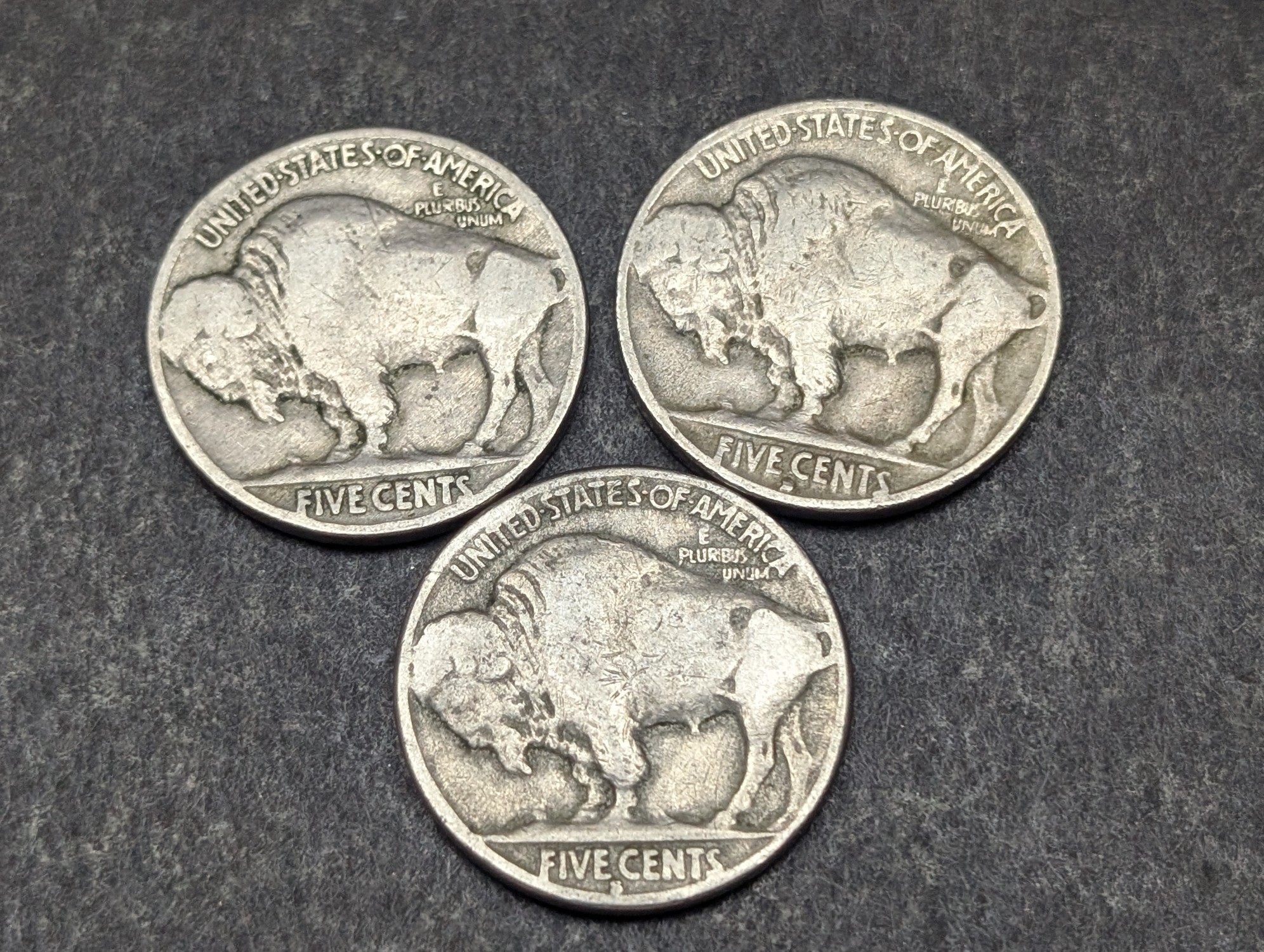 1929-P, D, & S Indian Head Buffalo Nickels