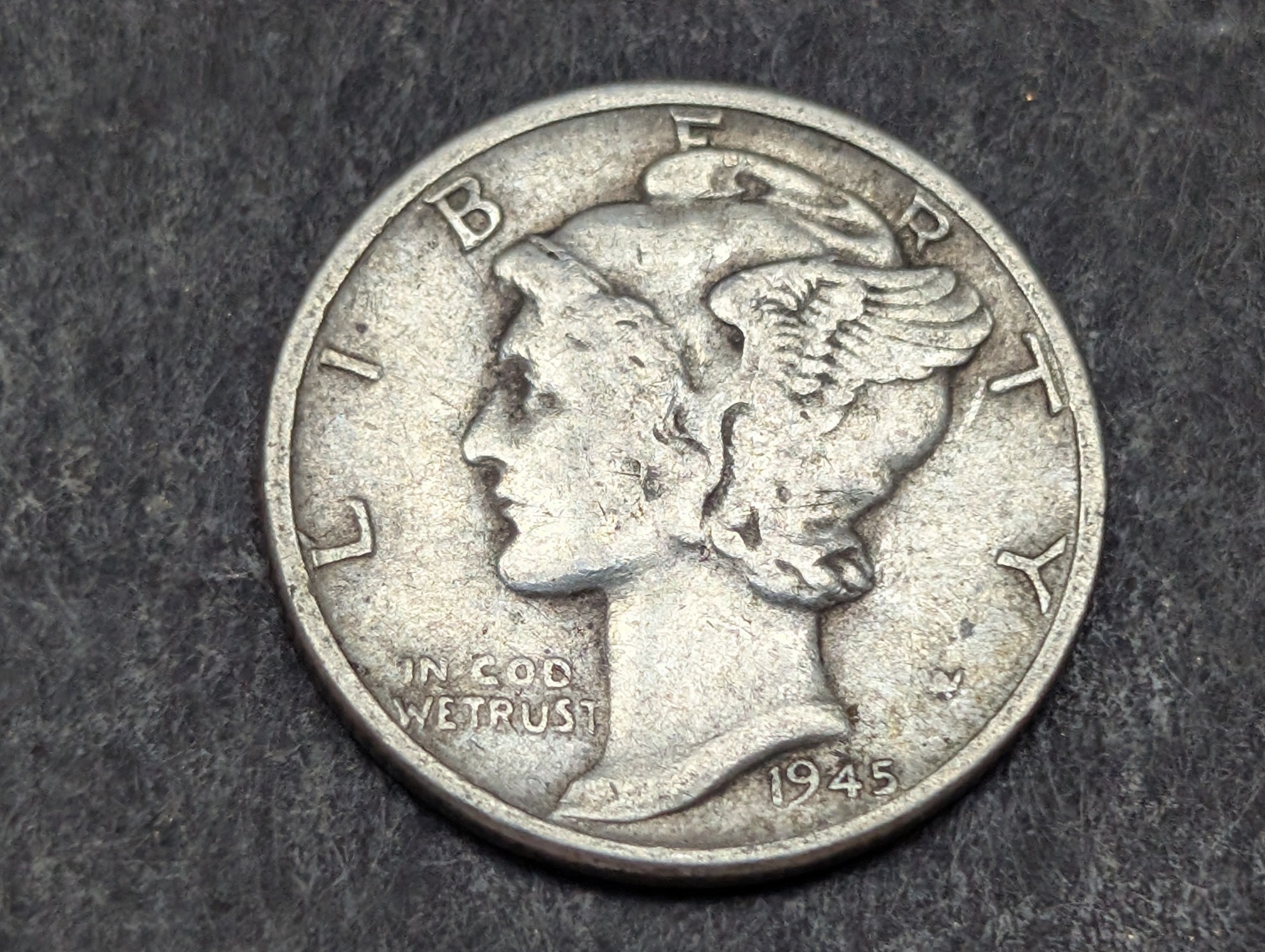 1940, 1941, & 1945 Mercury 90% Silver Dimes
