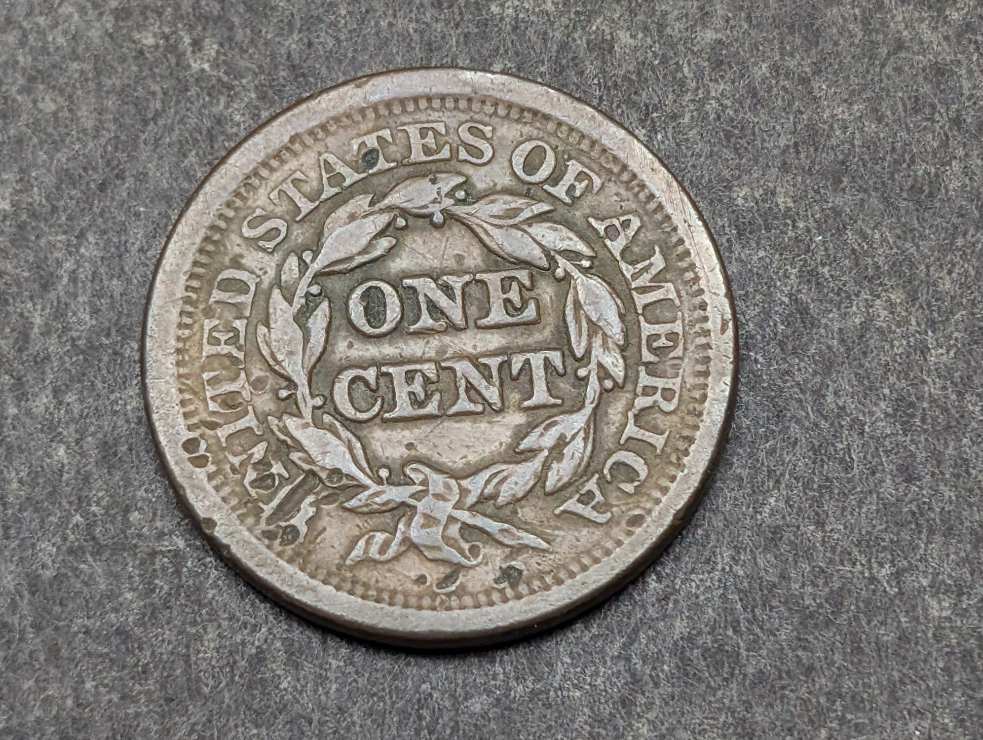 1850 Braided Hair Large Cent