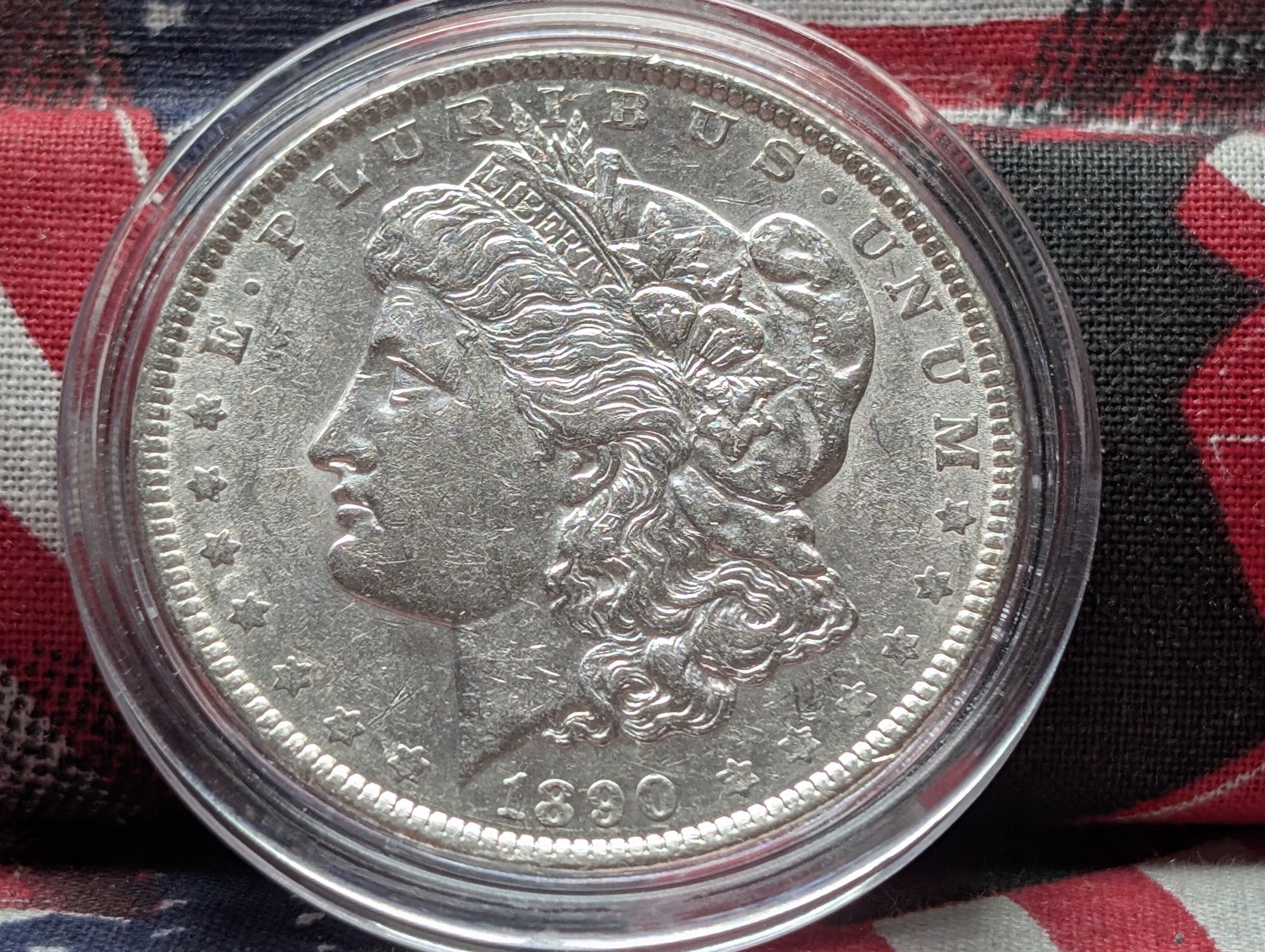 1890 Morgan 90% Silver Dollar, CH BU