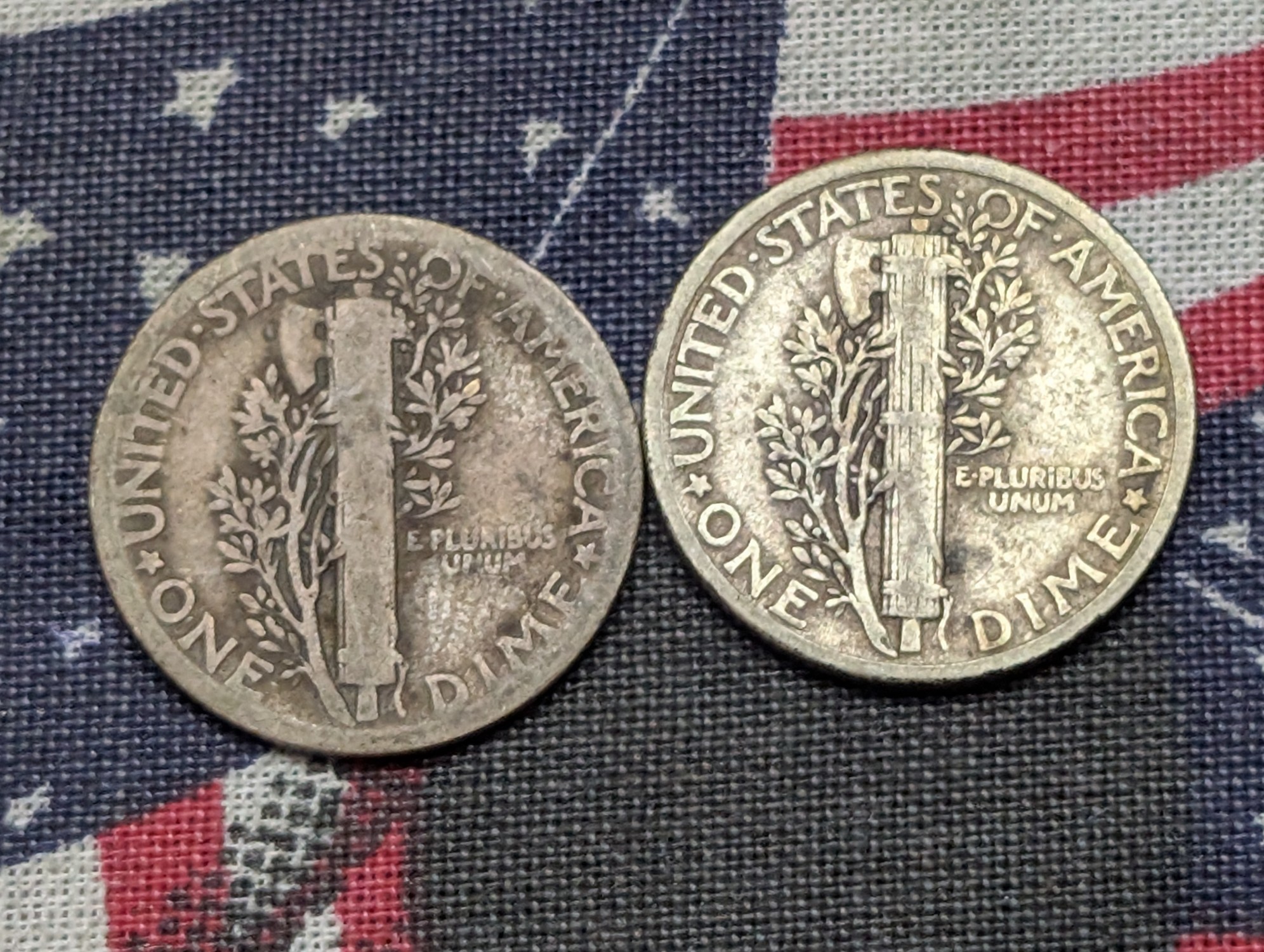 1930 & 1931 Mercury Dimes, 90% Silver