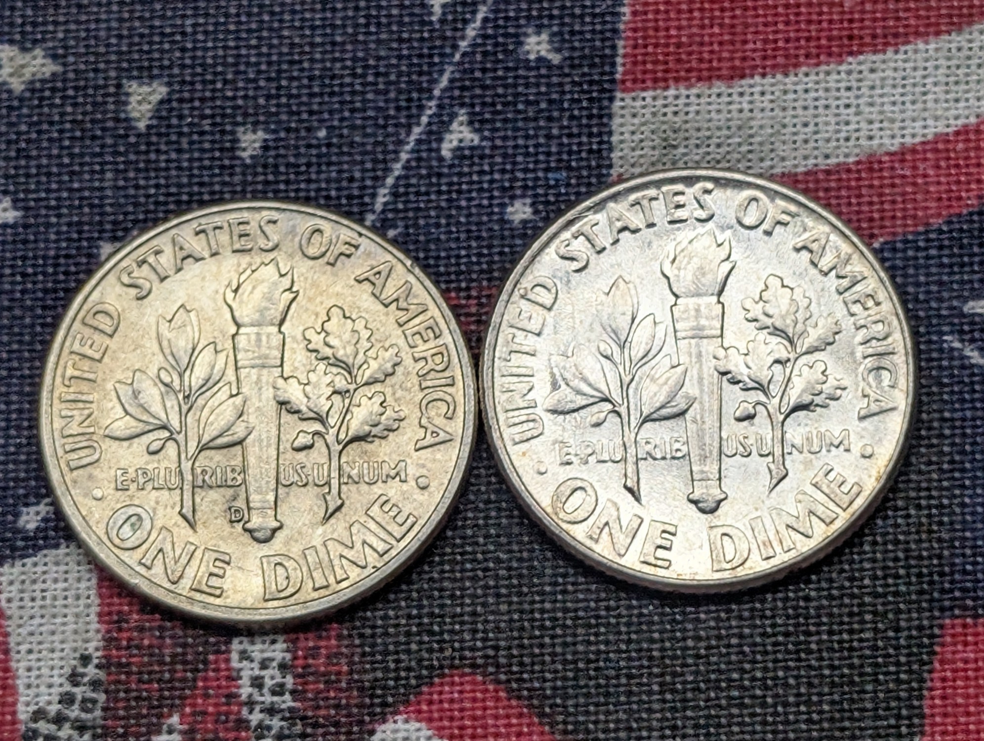 1958-D & 1959 Roosevelt Dimes, 90% Silver