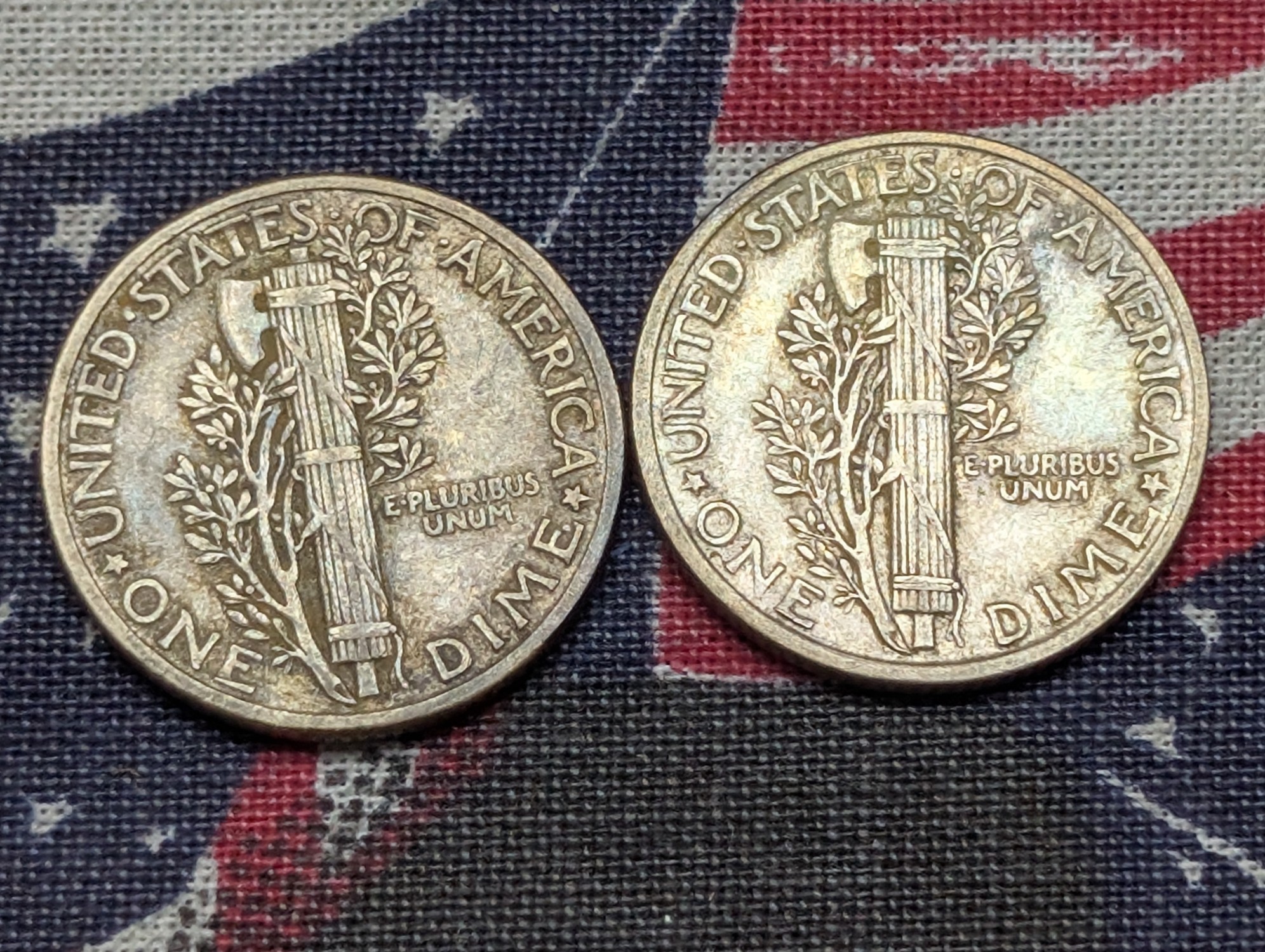 1940 & 1941 Mercury Dimes, 90% Silver