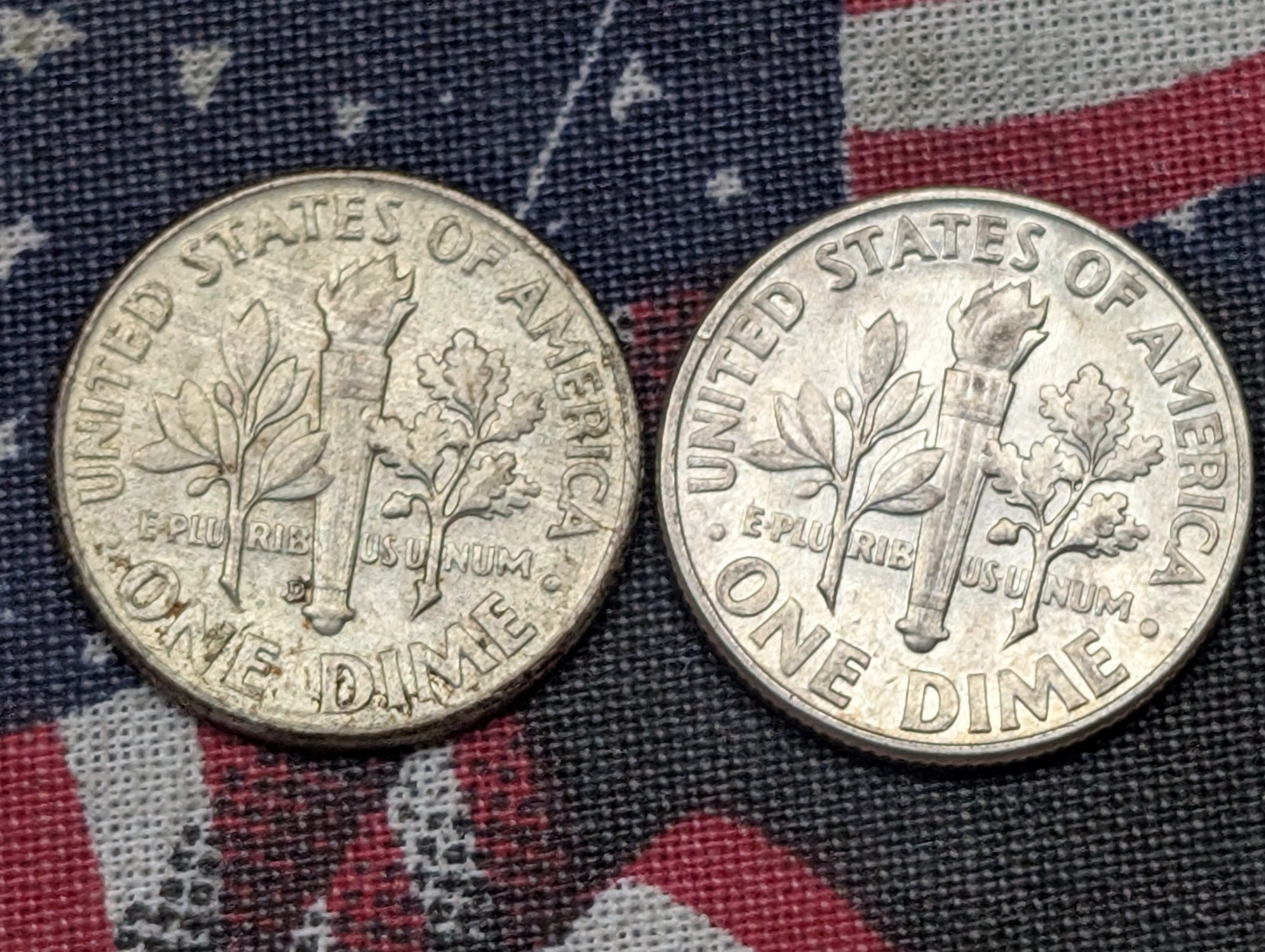 1957-D & 1959 Roosevelt Dimes, 90% Silver