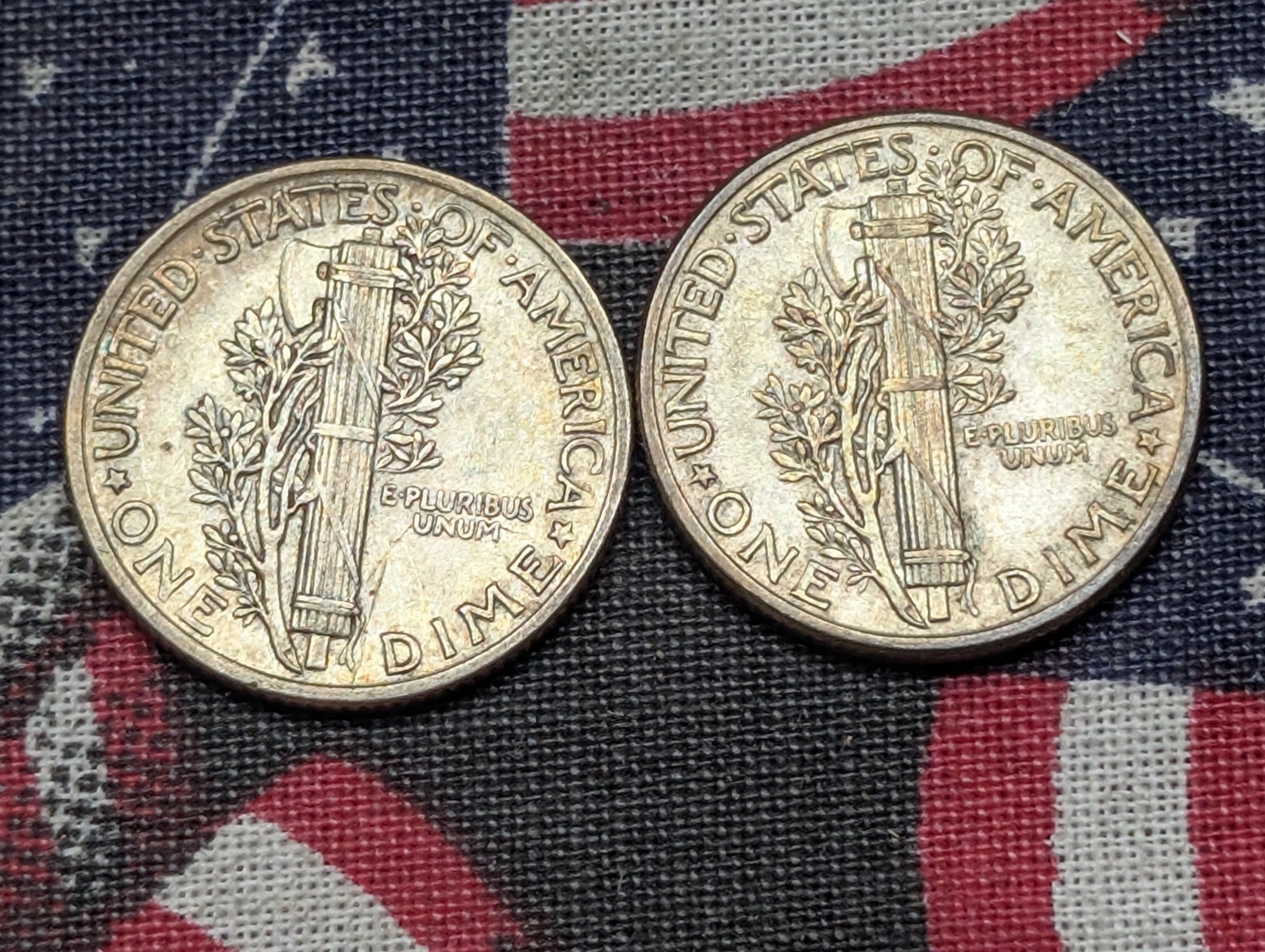 1941 & 1942 Mercury Dimes, 90% Silver