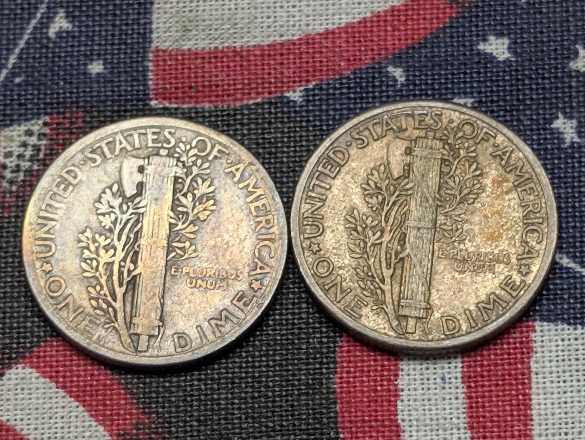 1930 & 1935 Mercury Dimes, 90% Silver