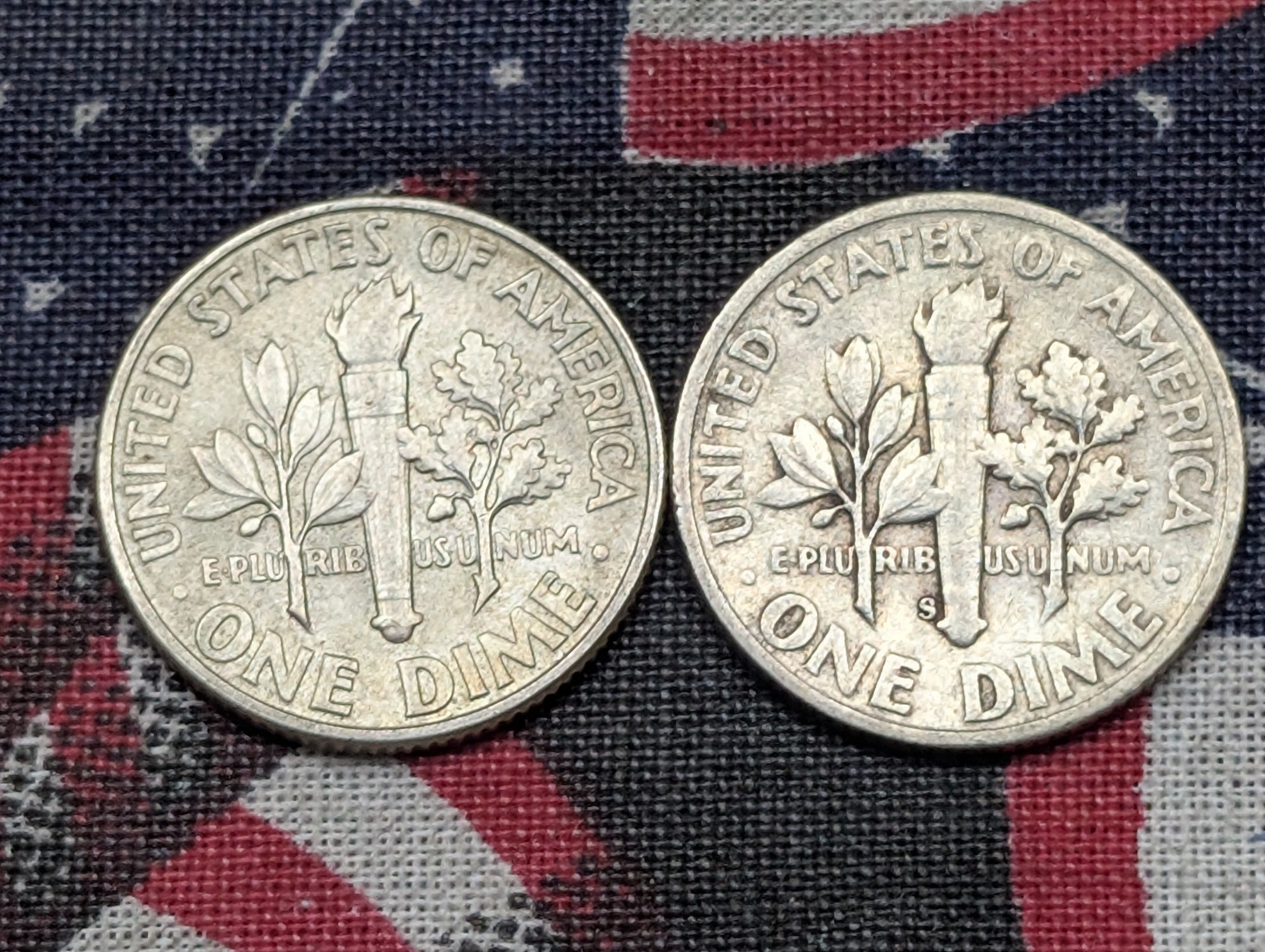 1946 & 1949-S Roosevelt Dimes, 90% Silver