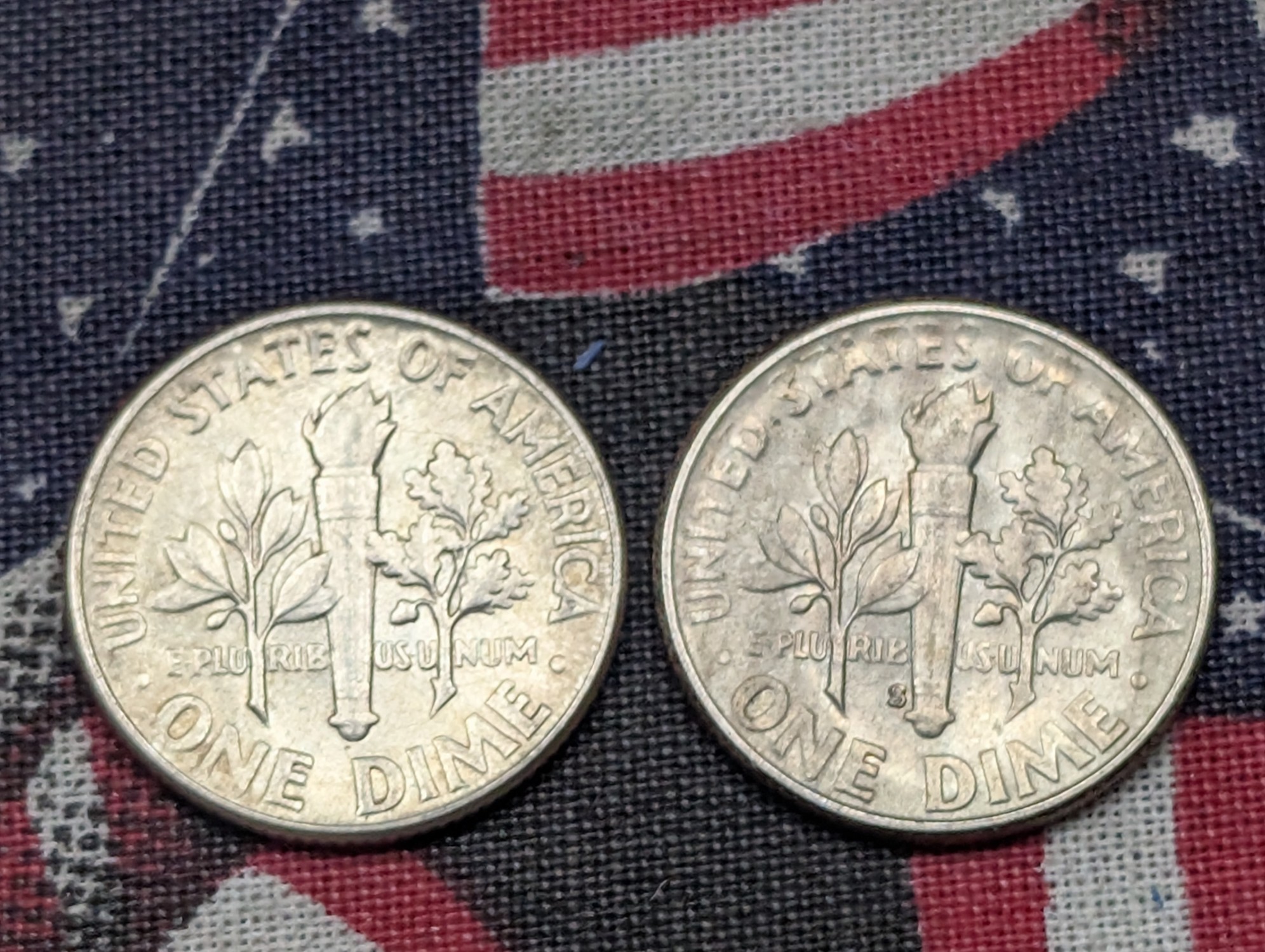 1954 & 1955-S Roosevelt Dimes, 90% Silver