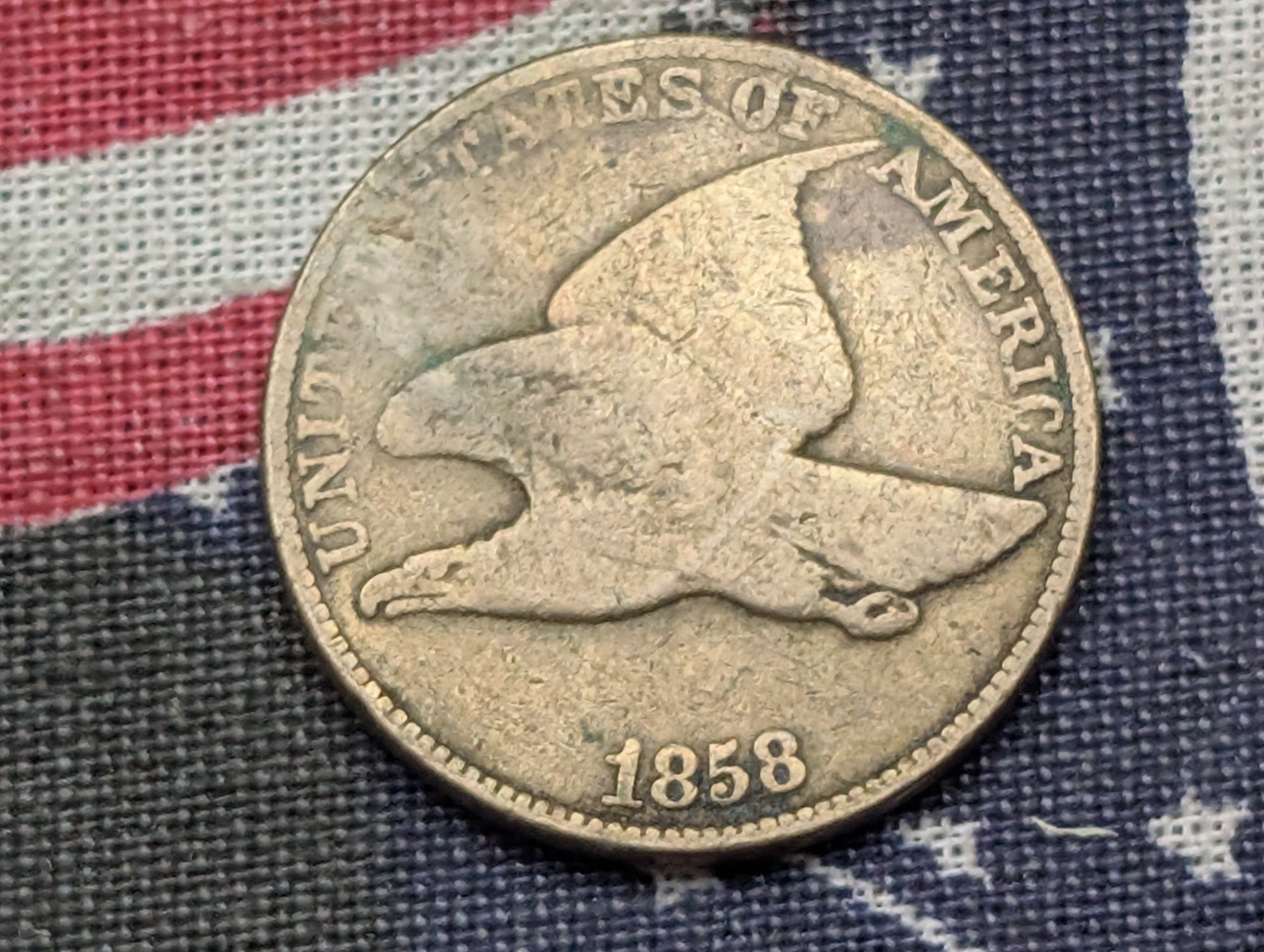 1858 Flying Eagle Cent, Large Letters