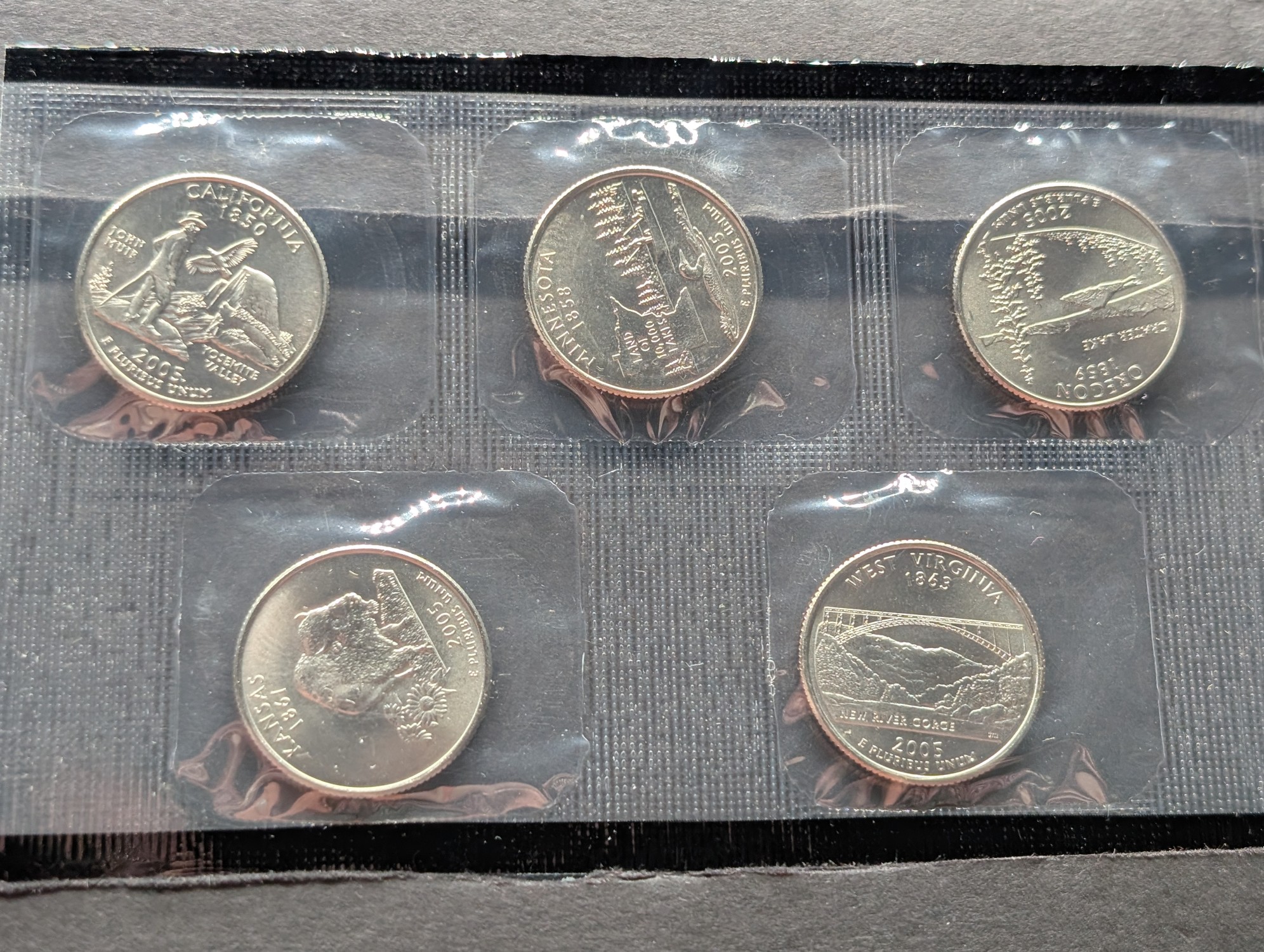 2005-D Only U.S. Mint Uncirculated Coin Set with State Quarters and Sacagawea Dollar In OGP