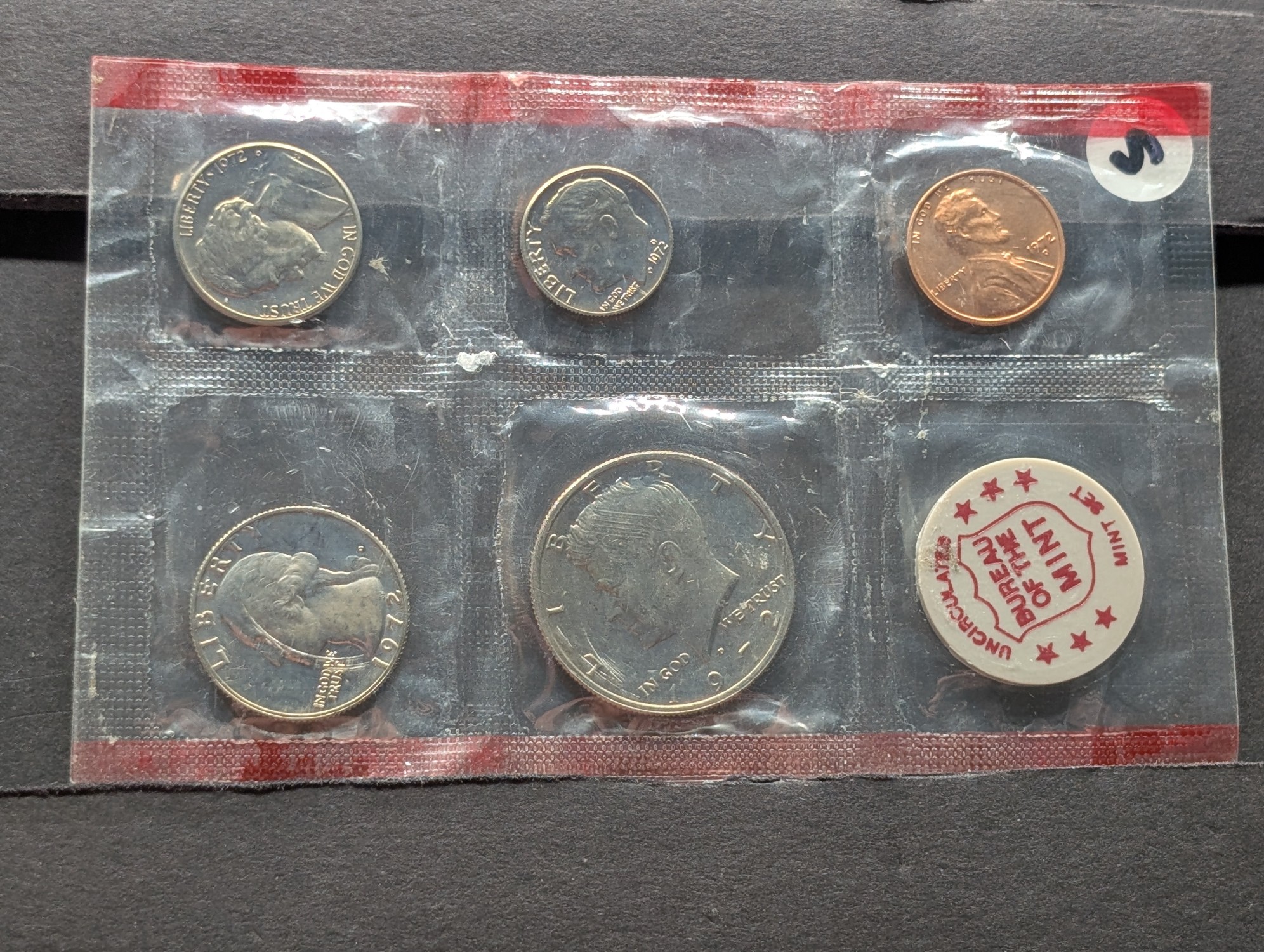 1972-D Only U.S. Mint Uncirculated Coin Set, No Envelope
