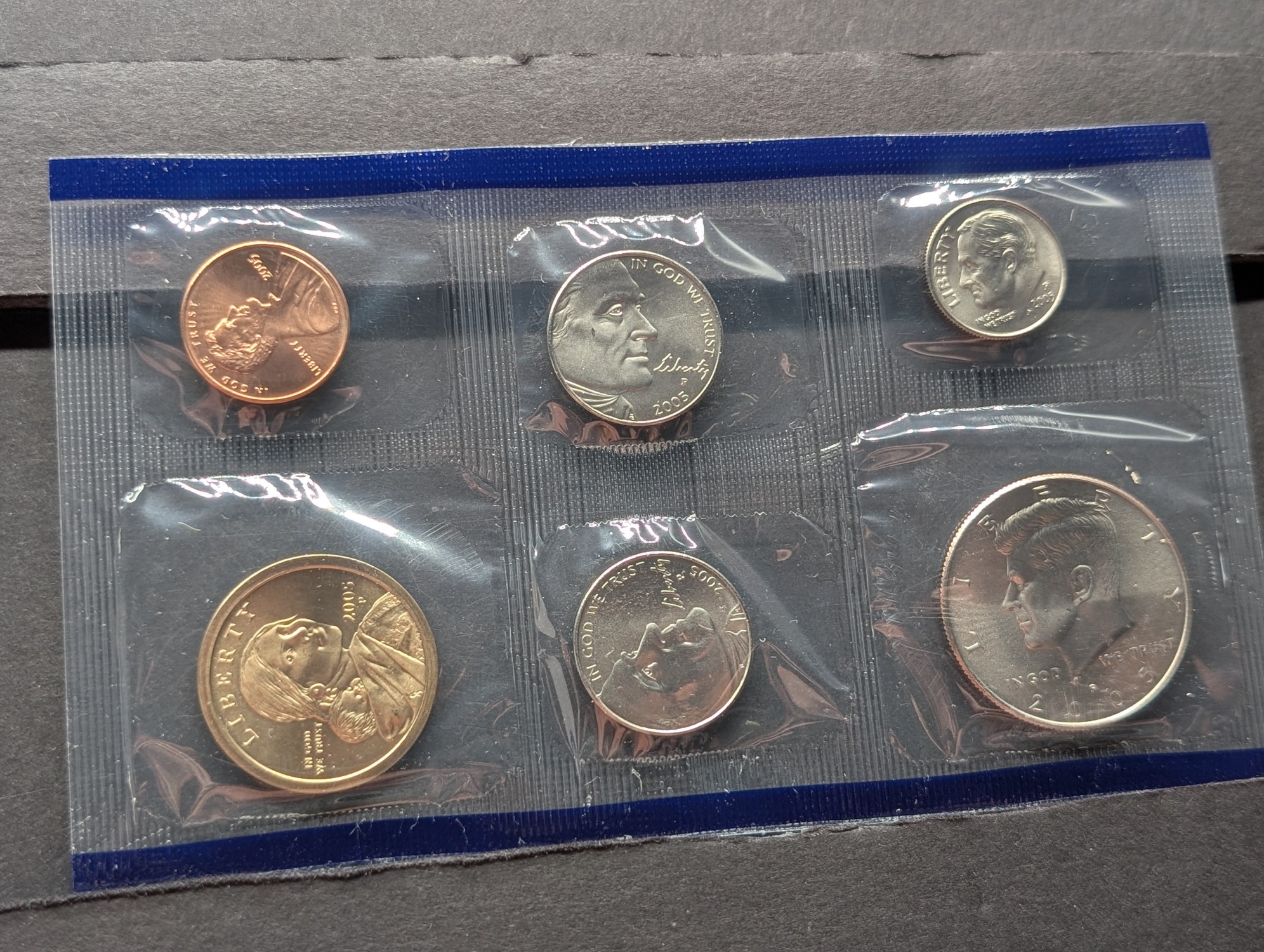 2005-P Only U.S. Mint Uncirculated Coin Set with State Quarters and Sacagawea Dollar In OGP w/ COA