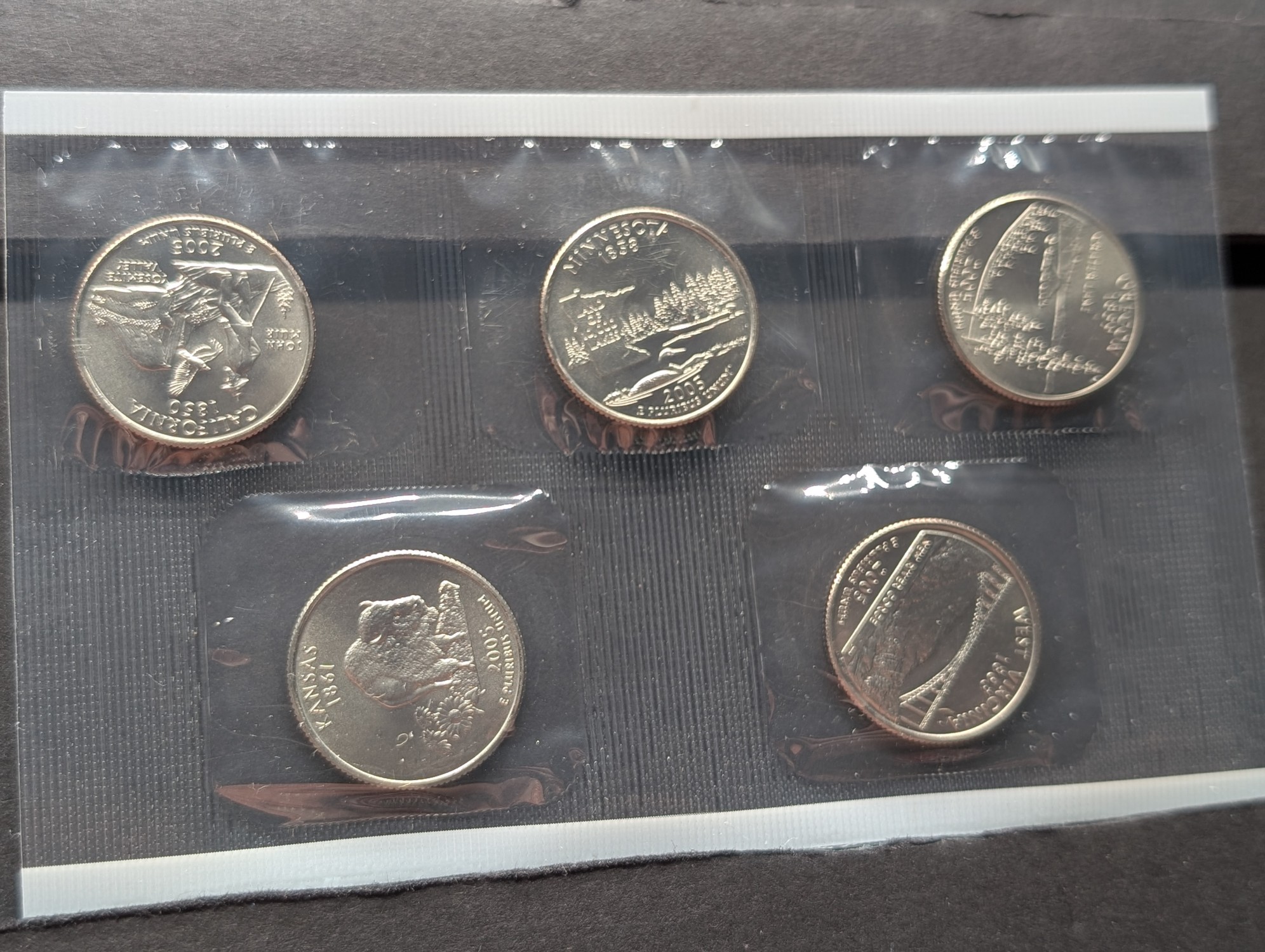 2005-P Only U.S. Mint Uncirculated Coin Set with State Quarters and Sacagawea Dollar In OGP w/ COA