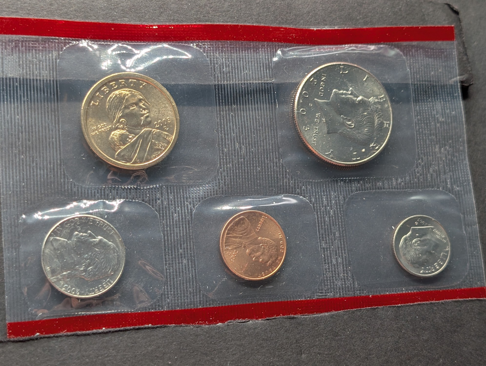 2003-D Only U.S. Mint Uncirculated Coin Set with State Quarters and Sacagawea Dollar In OGP w/ COA