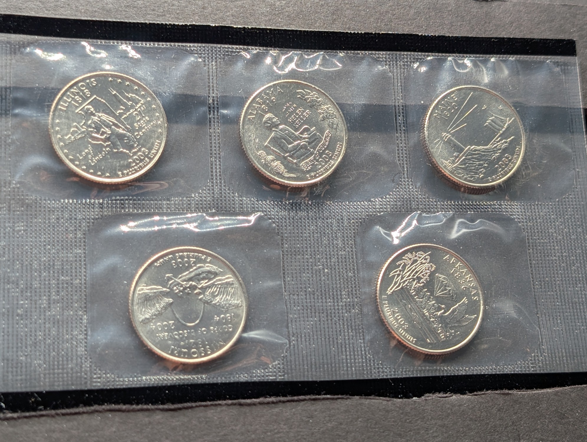 2003-D Only U.S. Mint Uncirculated Coin Set with State Quarters and Sacagawea Dollar In OGP w/ COA