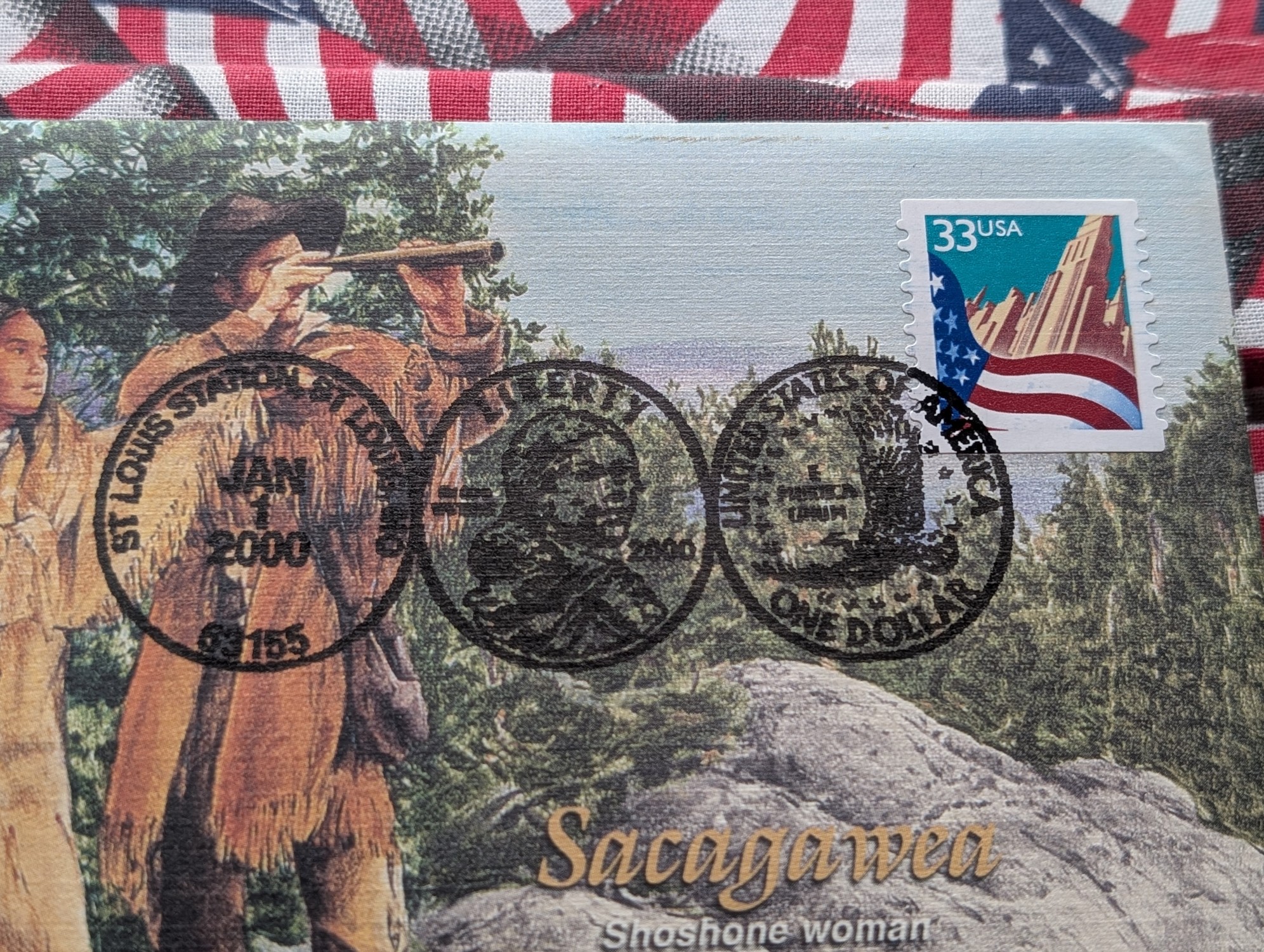 2000-P Sacagawea Dollar In First Day Of Issue Cover