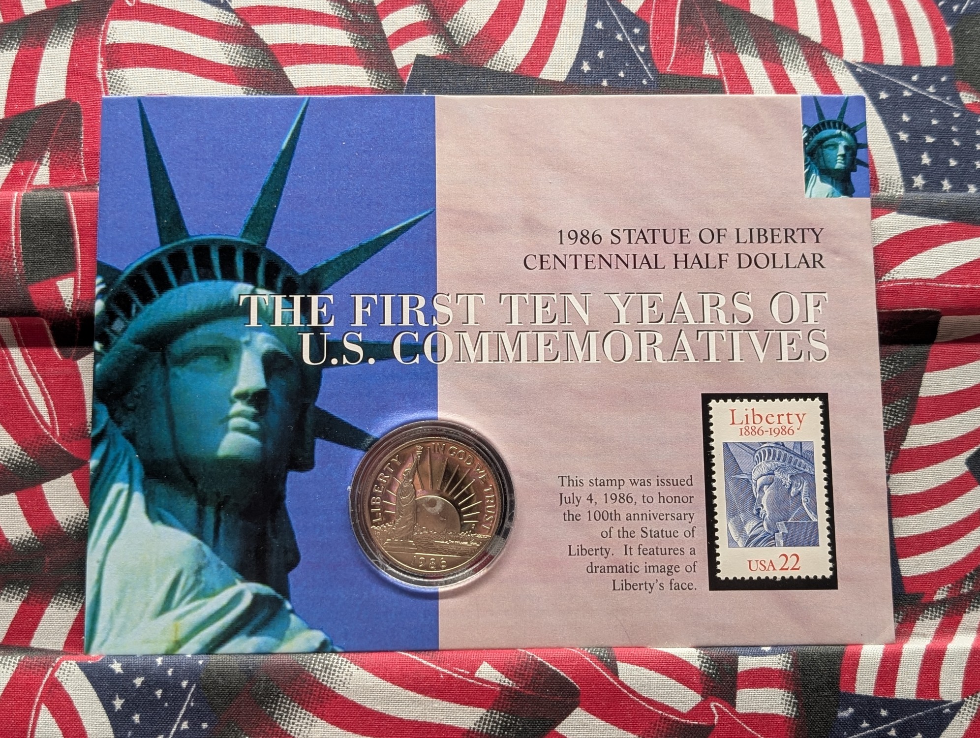 1986-S Statue Of Liberty Centennial Commemorative Half Dollar With Mint Stamp In OGP With COA