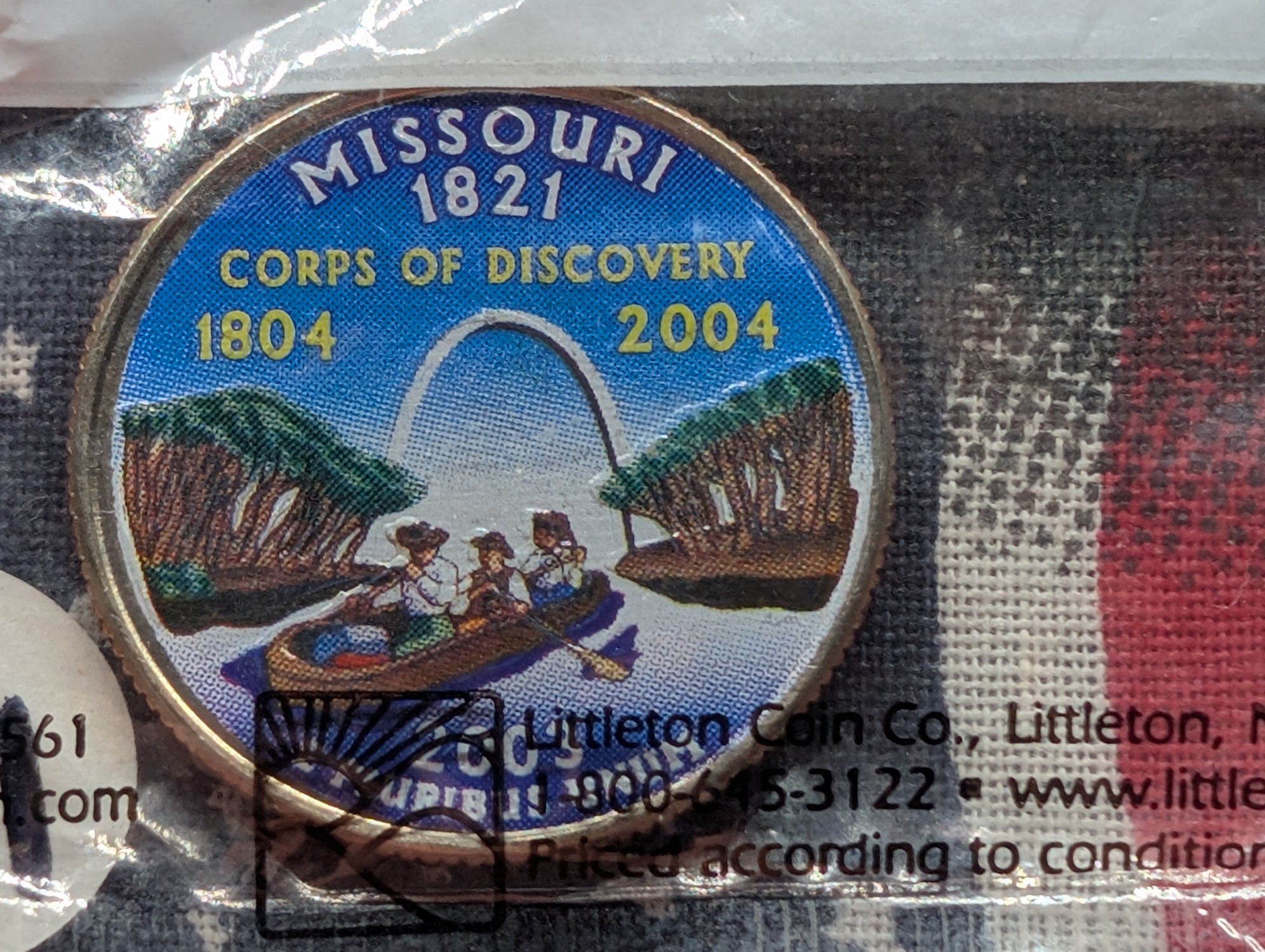 2003-D Colorized Missouri Washington Quarter in Littleton Package