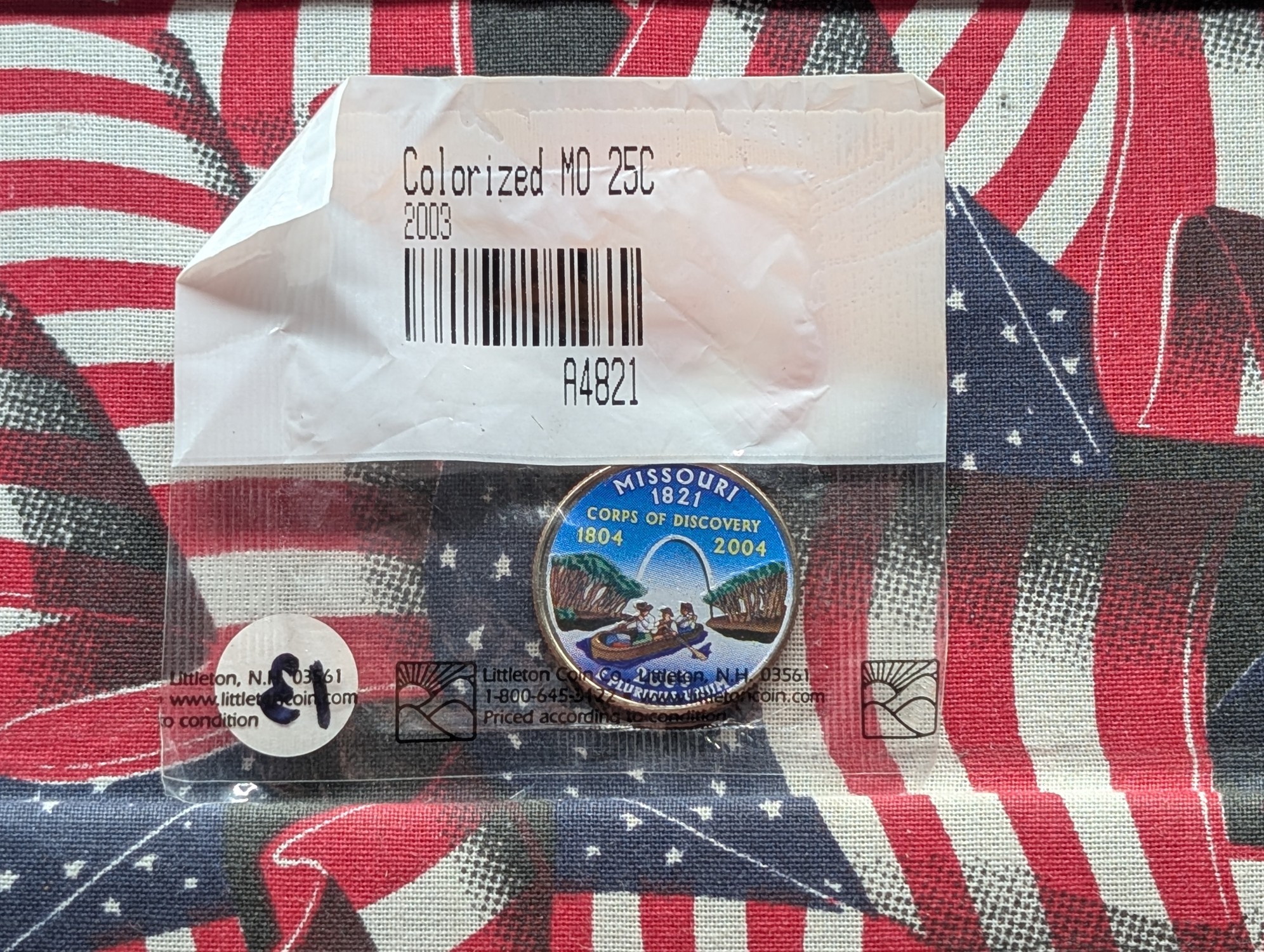 2003-D Colorized Missouri Washington Quarter in Littleton Package