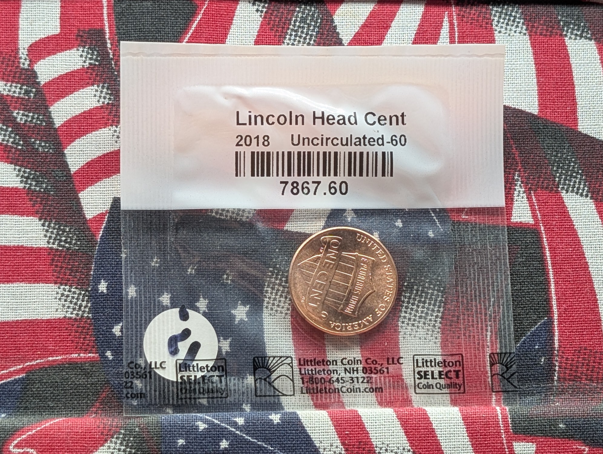 2018-P Lincoln Shield Cent, Uncirculated 60 in Littleton Package