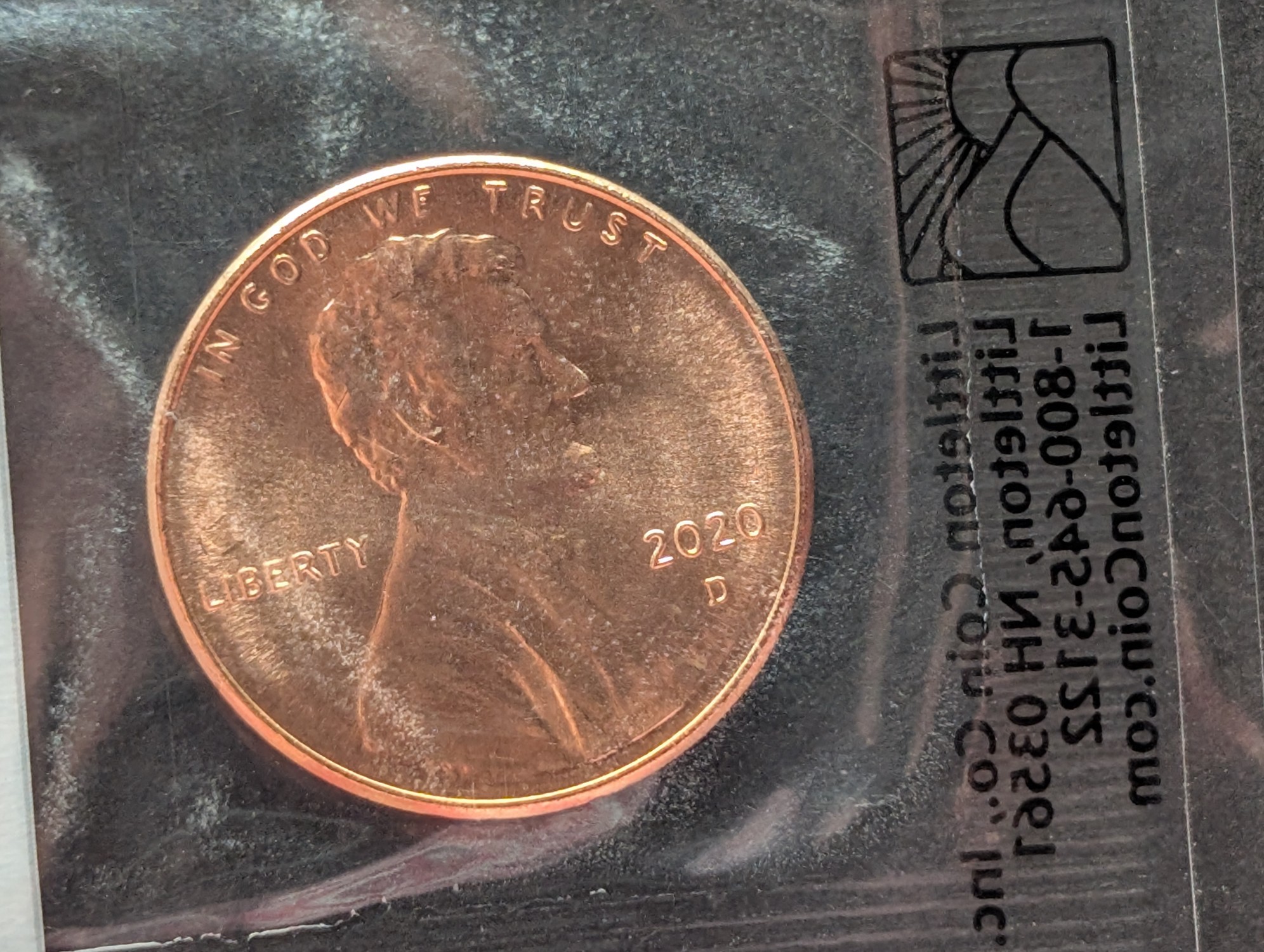2020-D Lincoln Shield Cent, Uncirculated 60 in Littleton Package