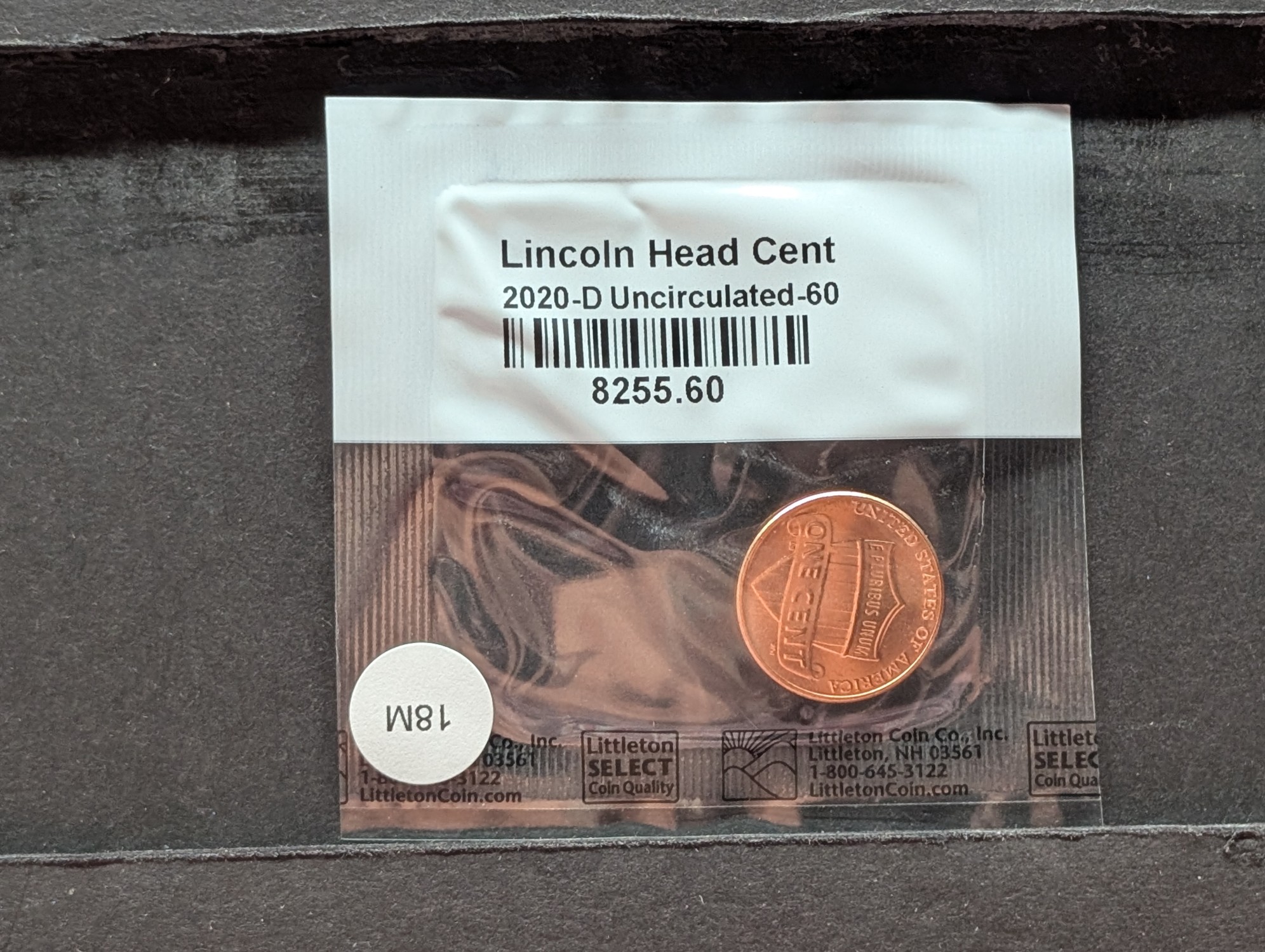 2020-D Lincoln Shield Cent, Uncirculated 60 in Littleton Package
