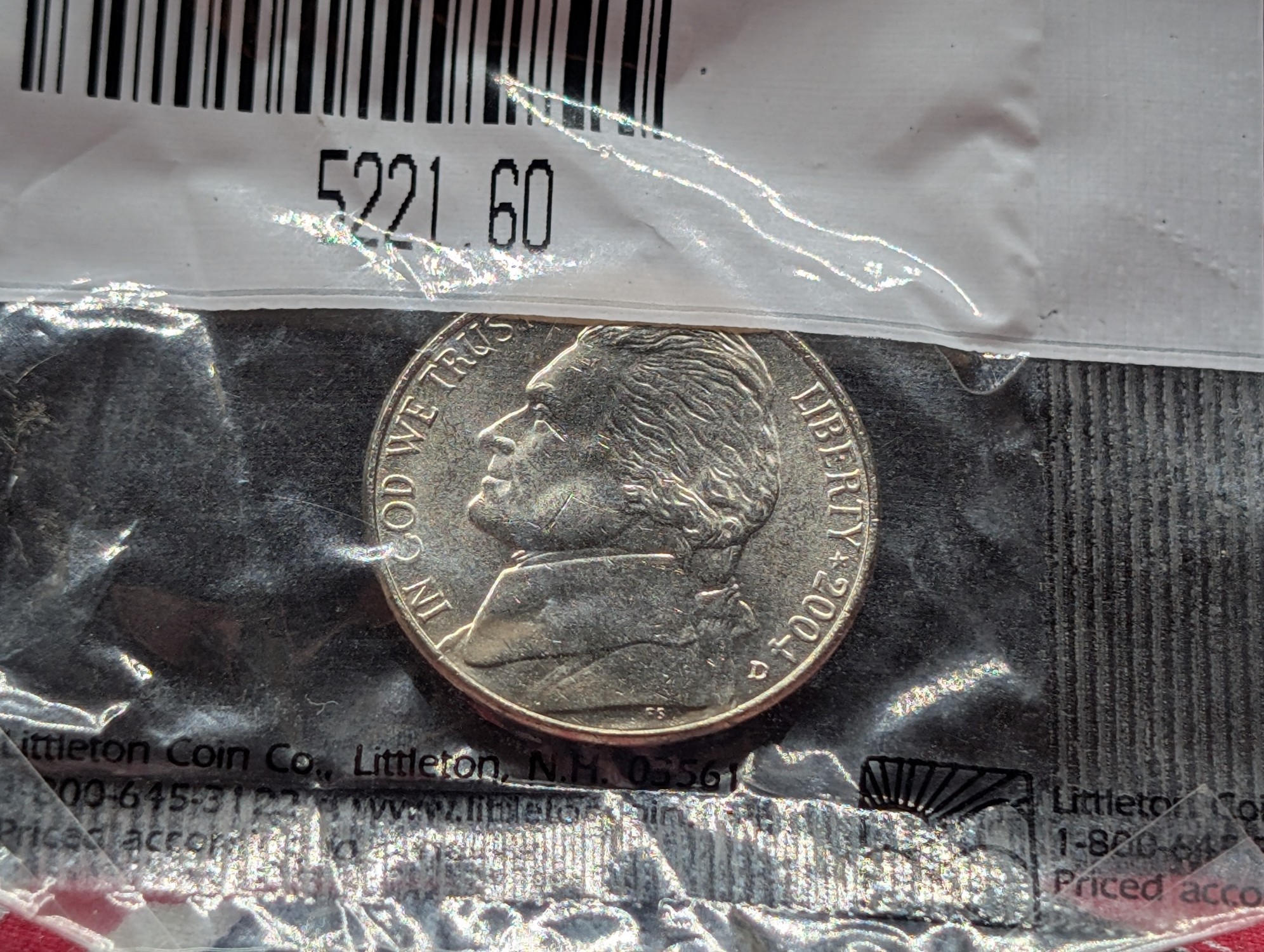 2004-D Peace Medal Jefferson Nickel, Uncirculated 60 in Littleton Package