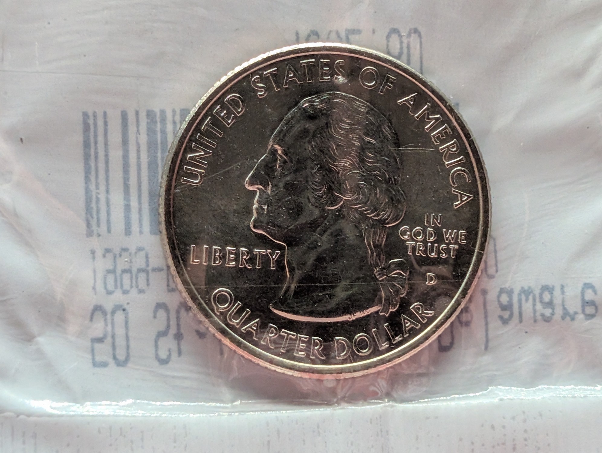 1999-D Delaware Washington Quarter, Uncirculated 60 in Littleton Package