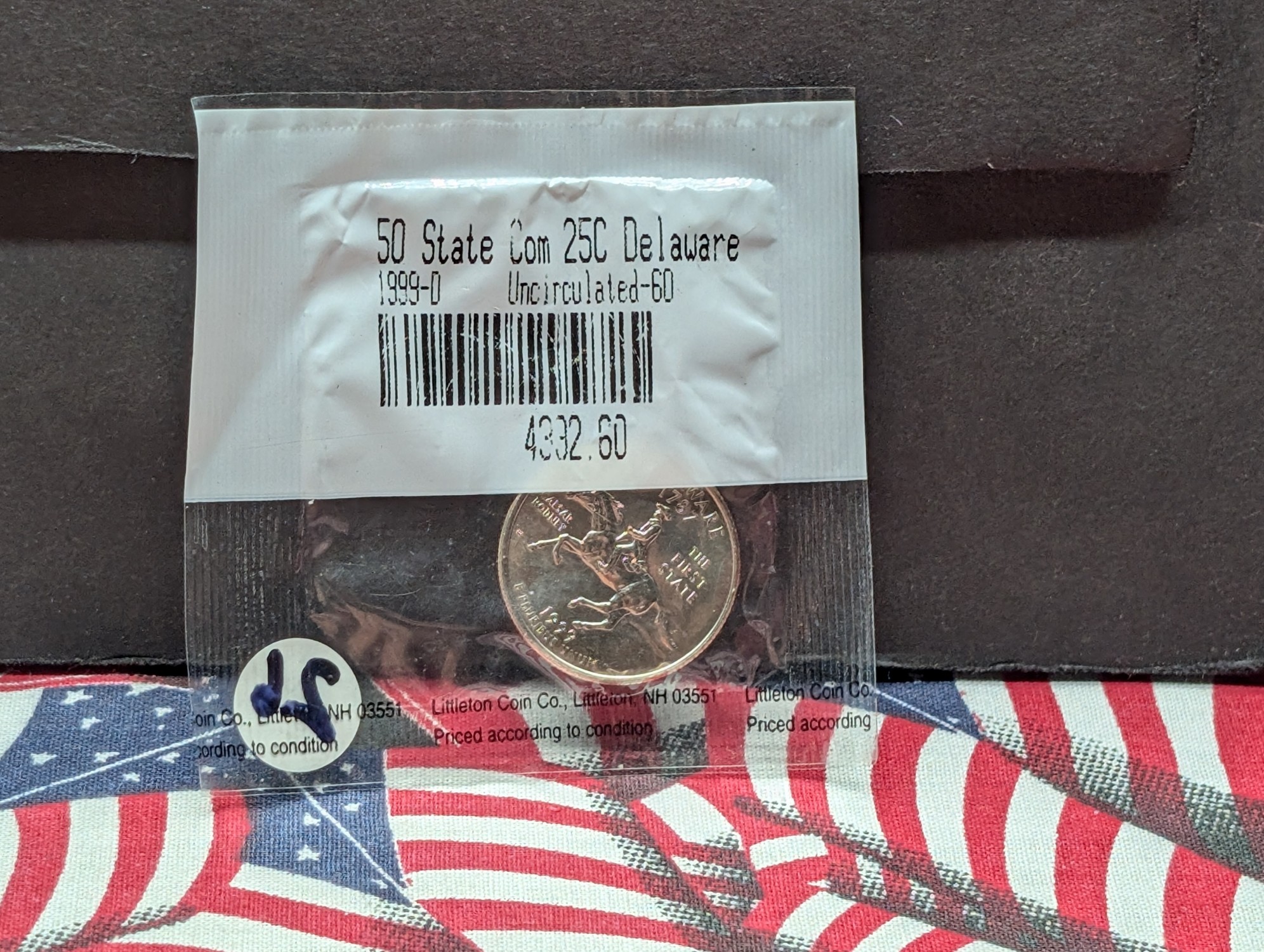 1999-D Delaware Washington Quarter, Uncirculated 60 in Littleton Package